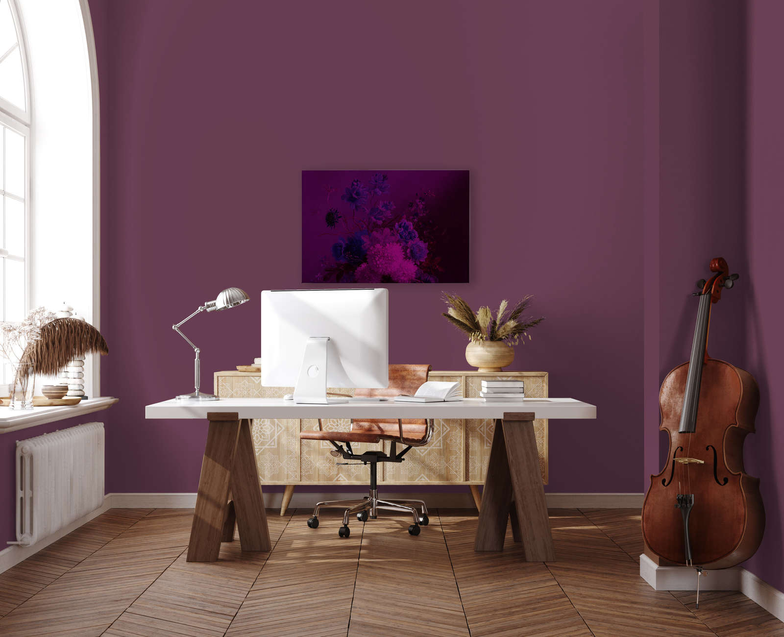             Neon Canvas Schilderij met bloemen Stilleven | boeket Vibran 3 - 0.90 m x 0.60 m
        