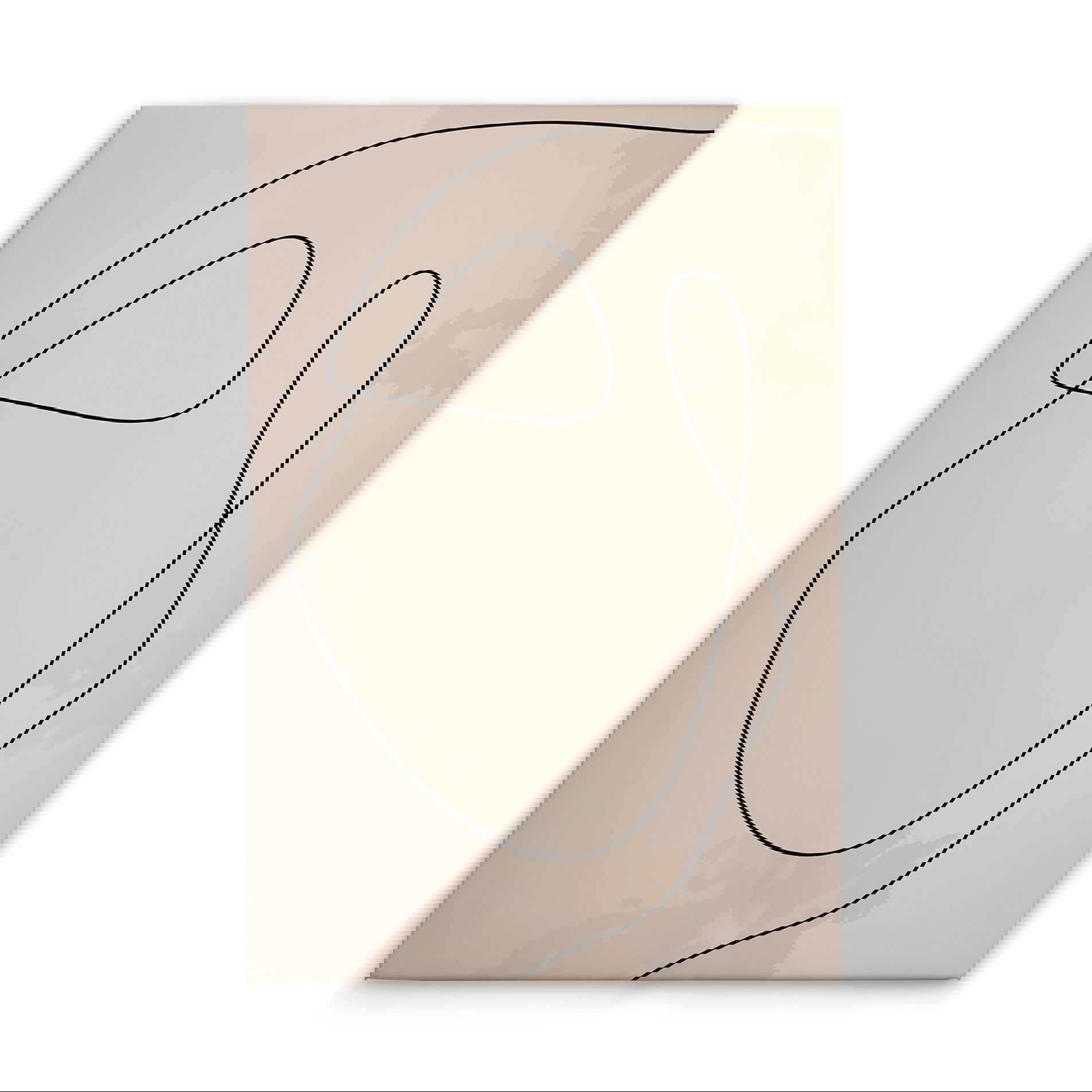             Leinwandbild abstrakte Linienästhetik - Leinwandkunst in sanfter Farbstellung – 30 x 45 cm - Beige, Schwarz
        