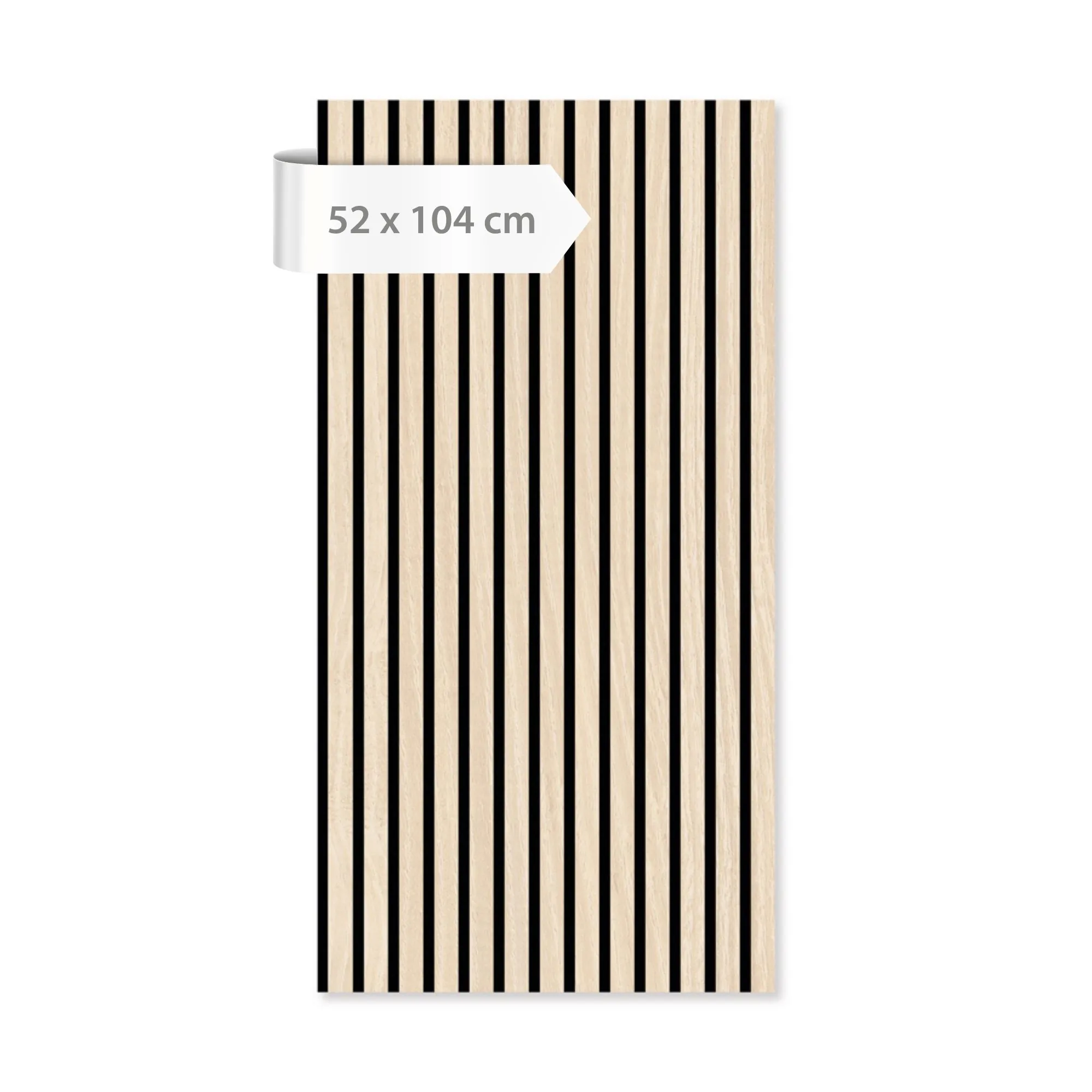 Real wood acoustic wall panels with Letea Oak veneer, 104 x 52 cm – beige, cream