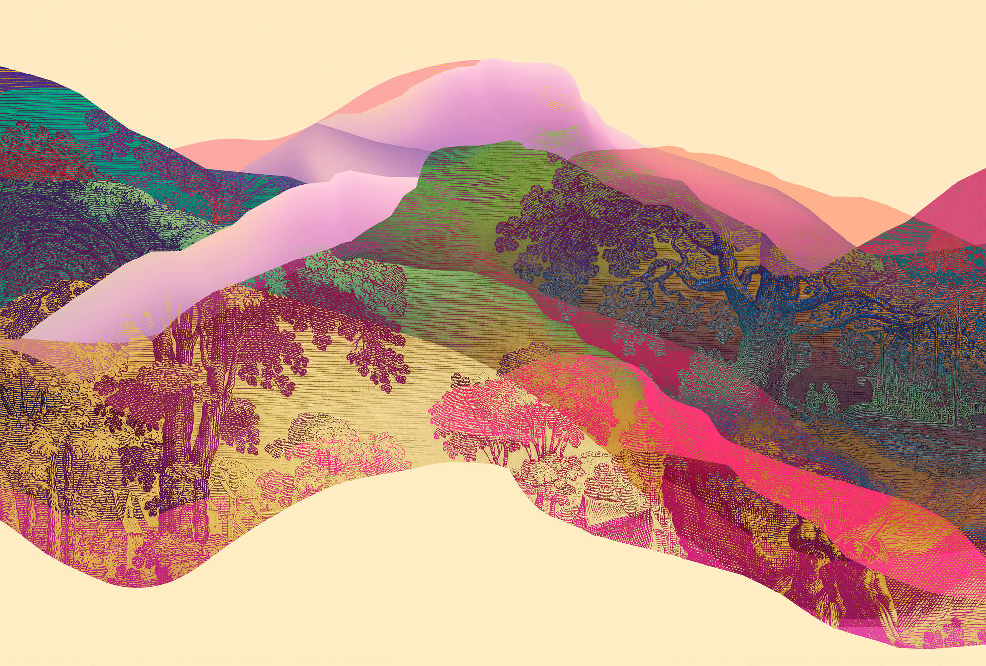 Kunst, Grafiken, Malerei, Draußen, Natur