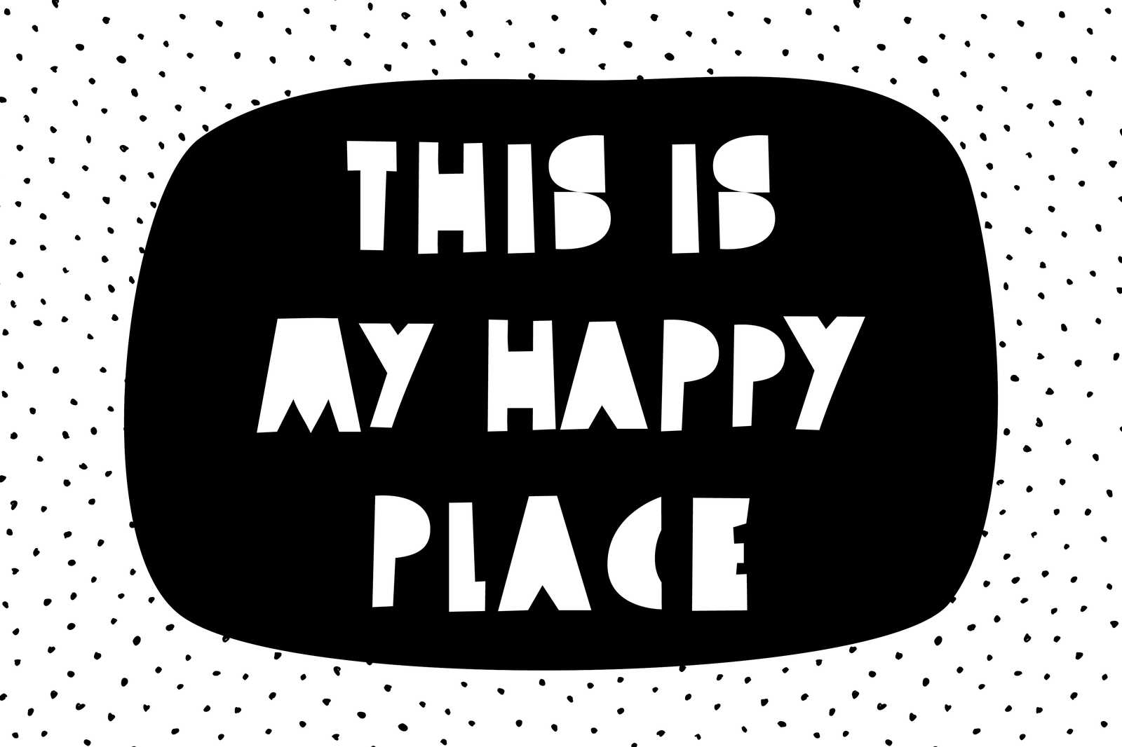             Leinwand fürs Kinderzimmer mit Schriftzug 'This is my happy place' – 90 cm x 60 cm
        