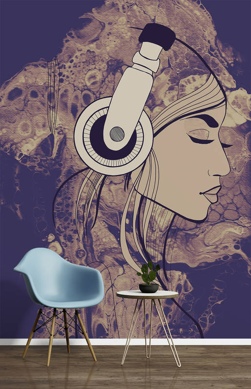 Wandbild, Kopfhoerer, Kunstposter, Wanddekor, Illustration