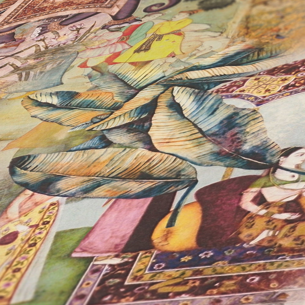             Ethno behang Indisch vintage design - veelkleurig, bruin
        