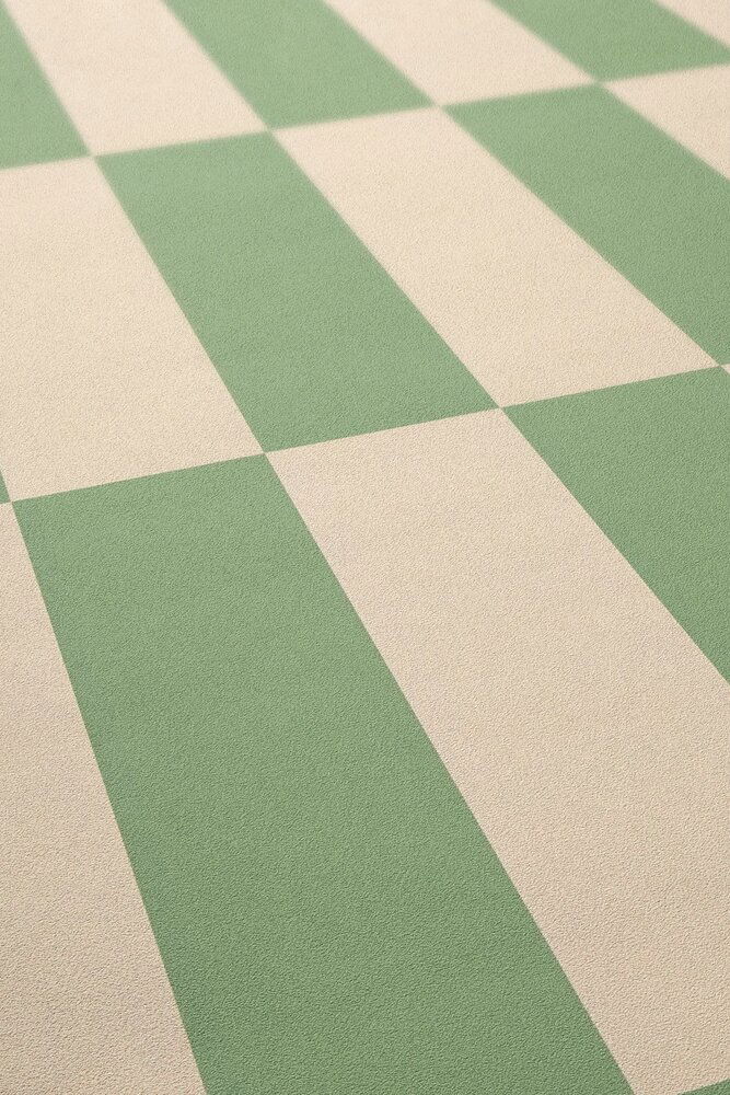             Vliestapete Grafik Vierecke zweifarbig – Beige, Grün
        
