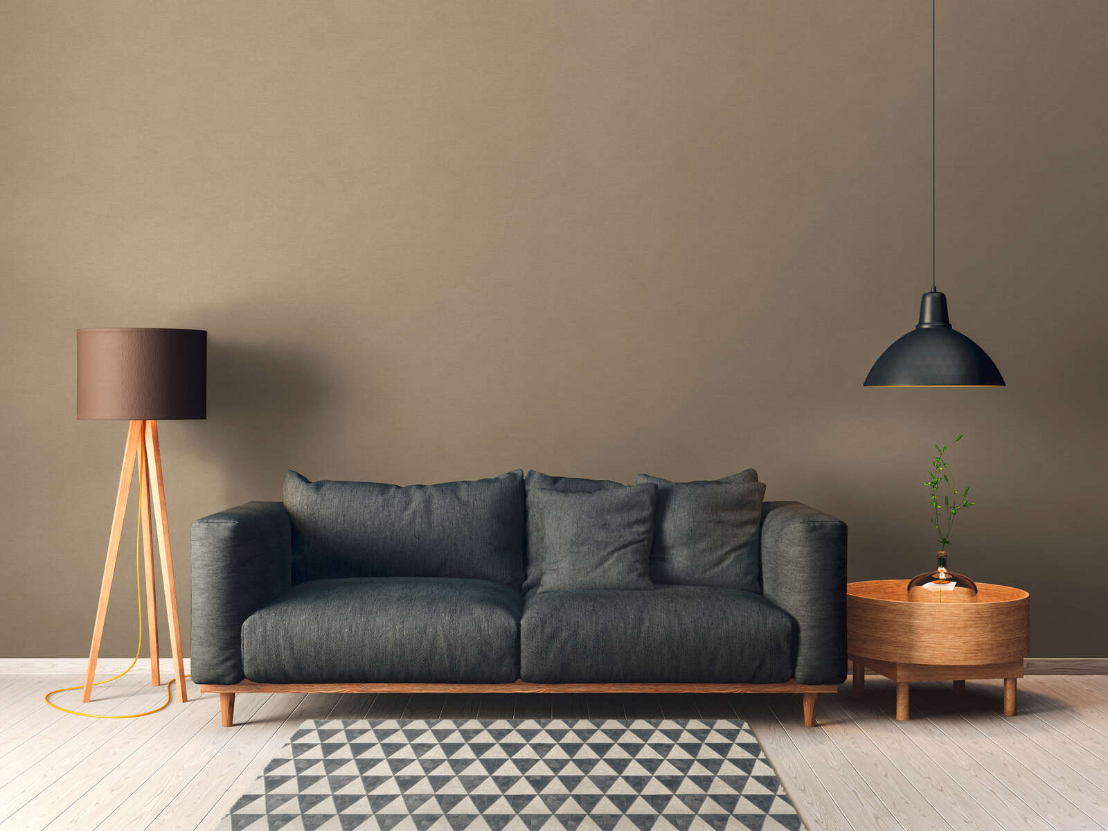 Sofa, Sofa mit Kissen, Wohnzimmer, Standbodenlampe, Pendelleuchte