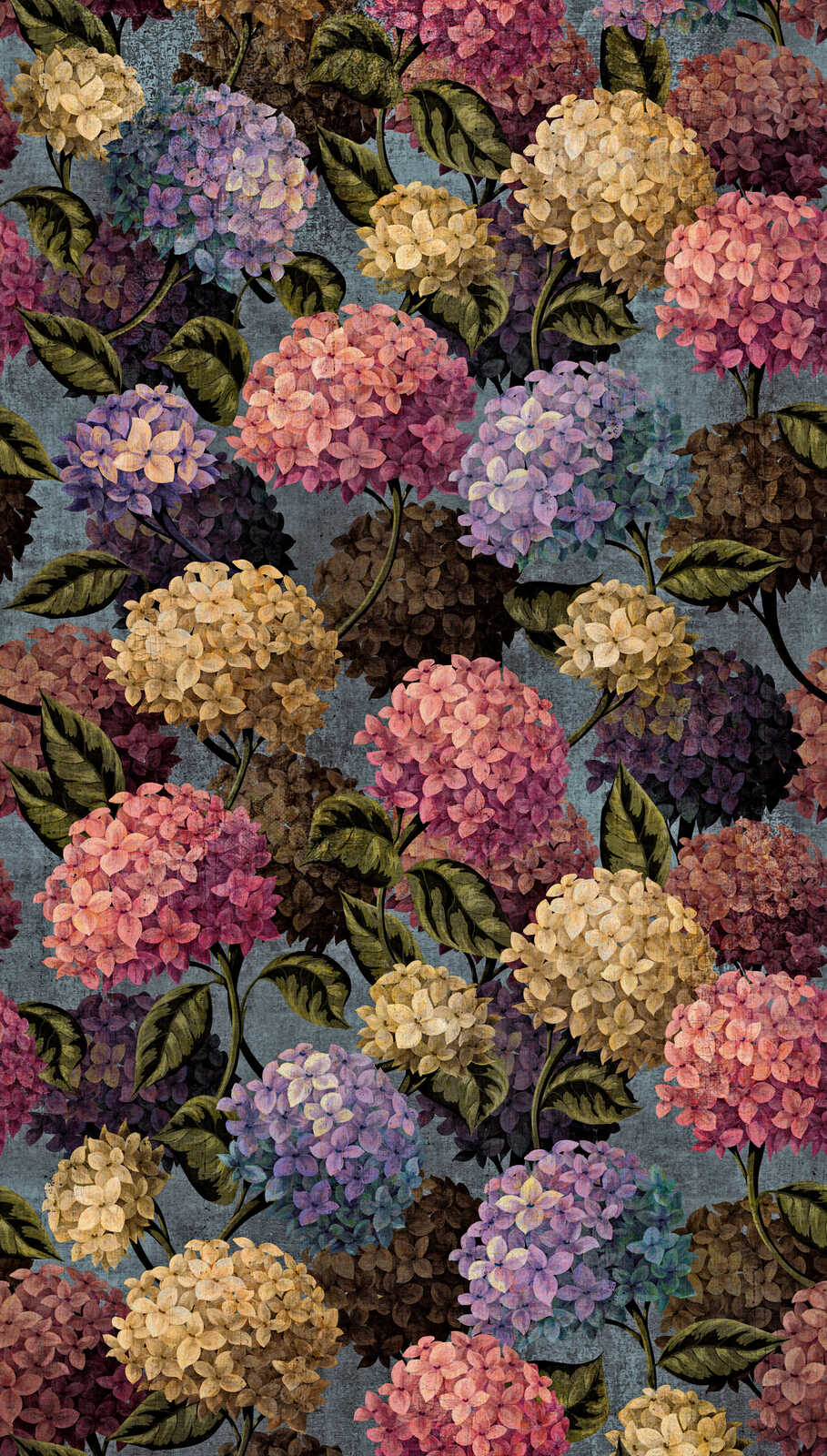 Hydrangea, Blumenmuster, Floral, bunt, Gartenmotiv