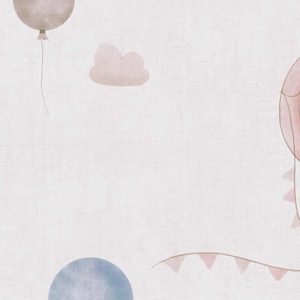             Kinderzimmer Vliestapete mit Heißluftballons und Wolken – Verspieltes Design für kleine Entdecker – Blau, Creme, Rosa
        
