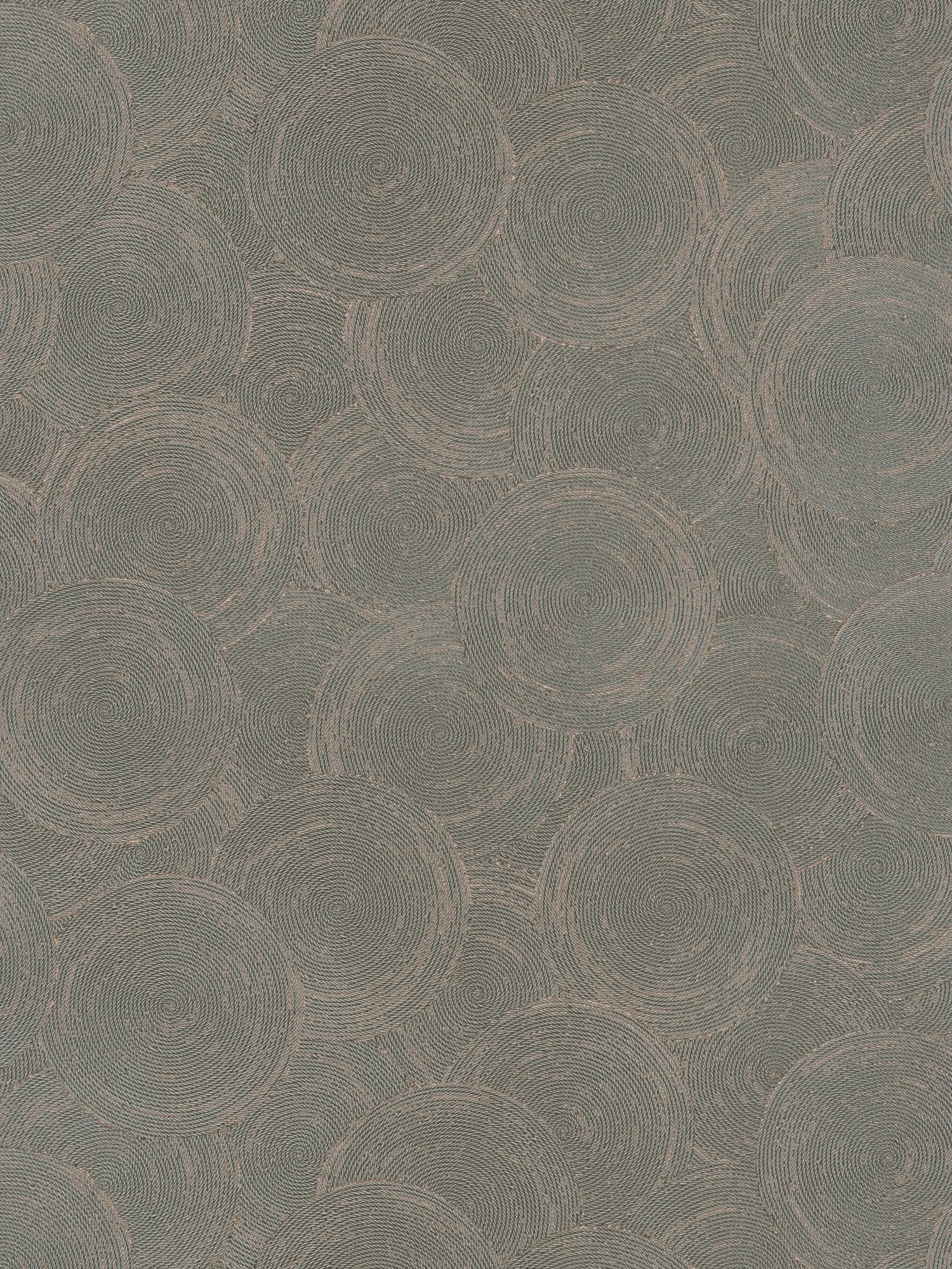         Abstrakte Vliestapete mit Kreismuster und edlen Metallic-Details – Grau, Braun
    