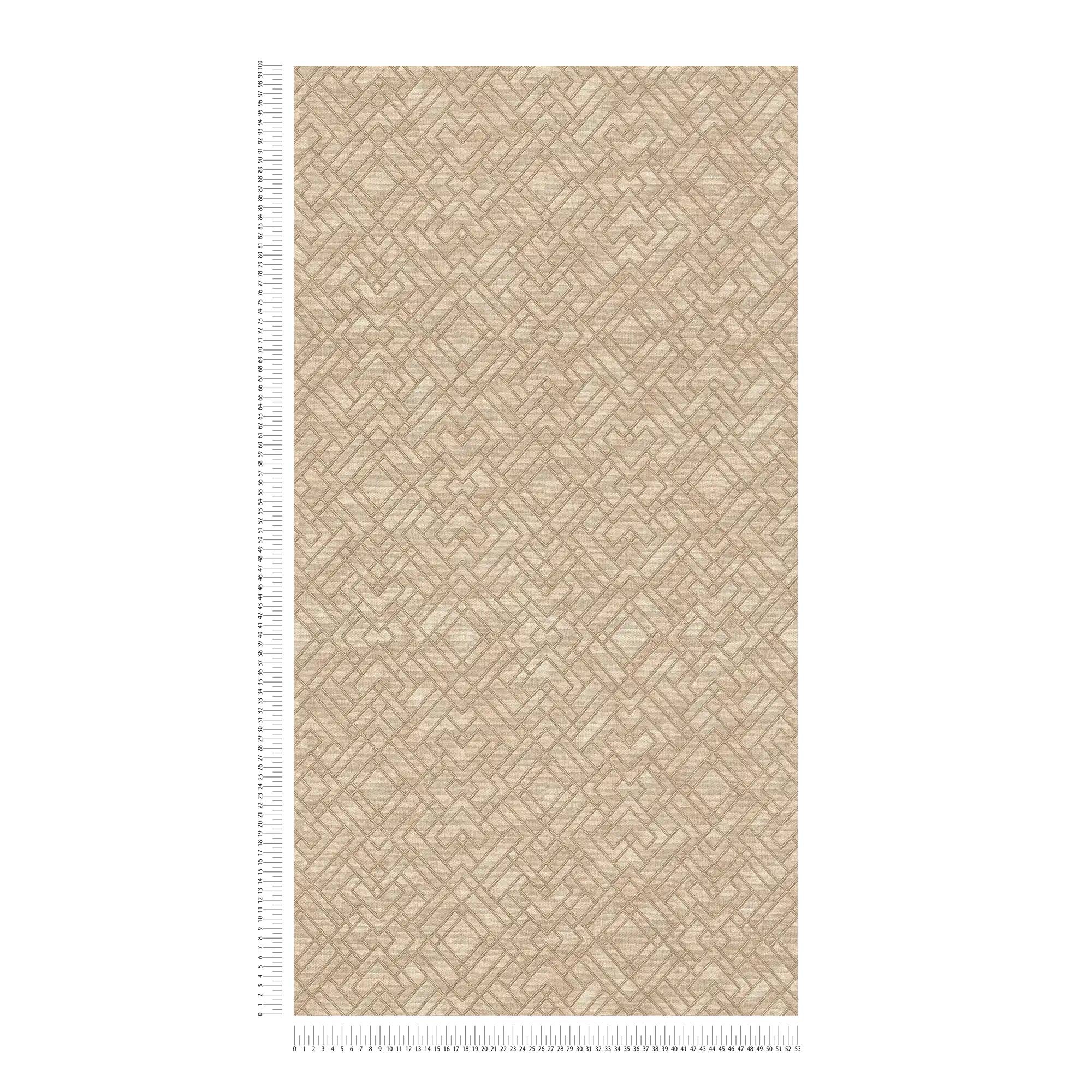             Metallic Tapete mit Linien-Grafik – Gelb, Beige
        