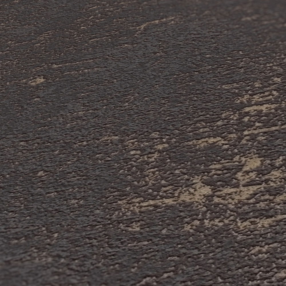             Mustertapete mit abstraktem Bastmuster– Schwarz, Gold
        