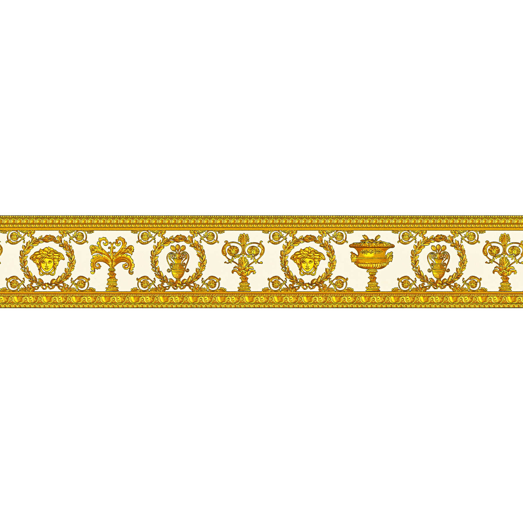 VERSACE Tapetenbordüre Goldene Zierborte – Metallic