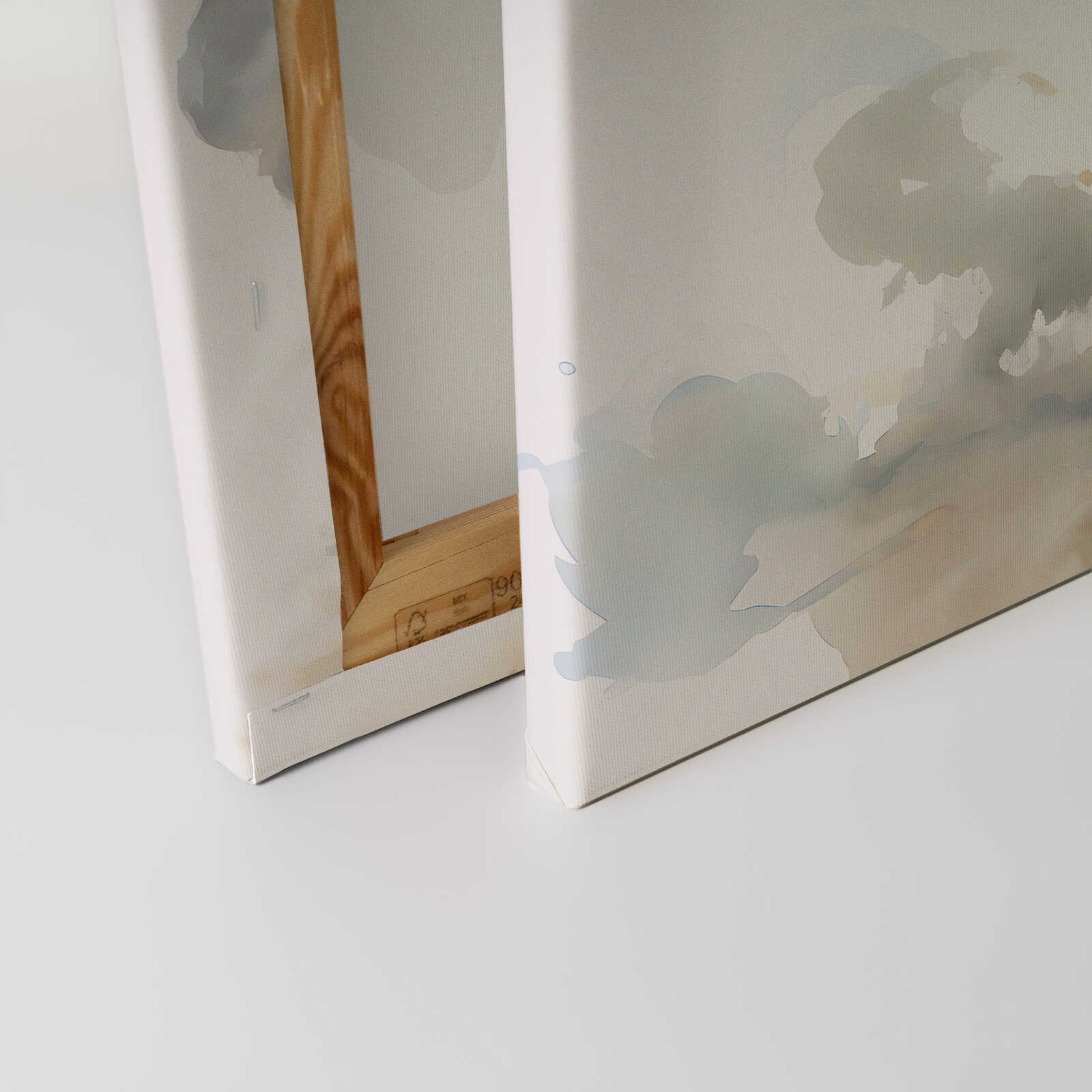             Kinderzimmer Leinwandbild Sanfter Riese: Baby-Elefant - Eine bezaubernde Darstellung eines Elefantenbabys – 40 x 50 cm - Weiss, Grün
        