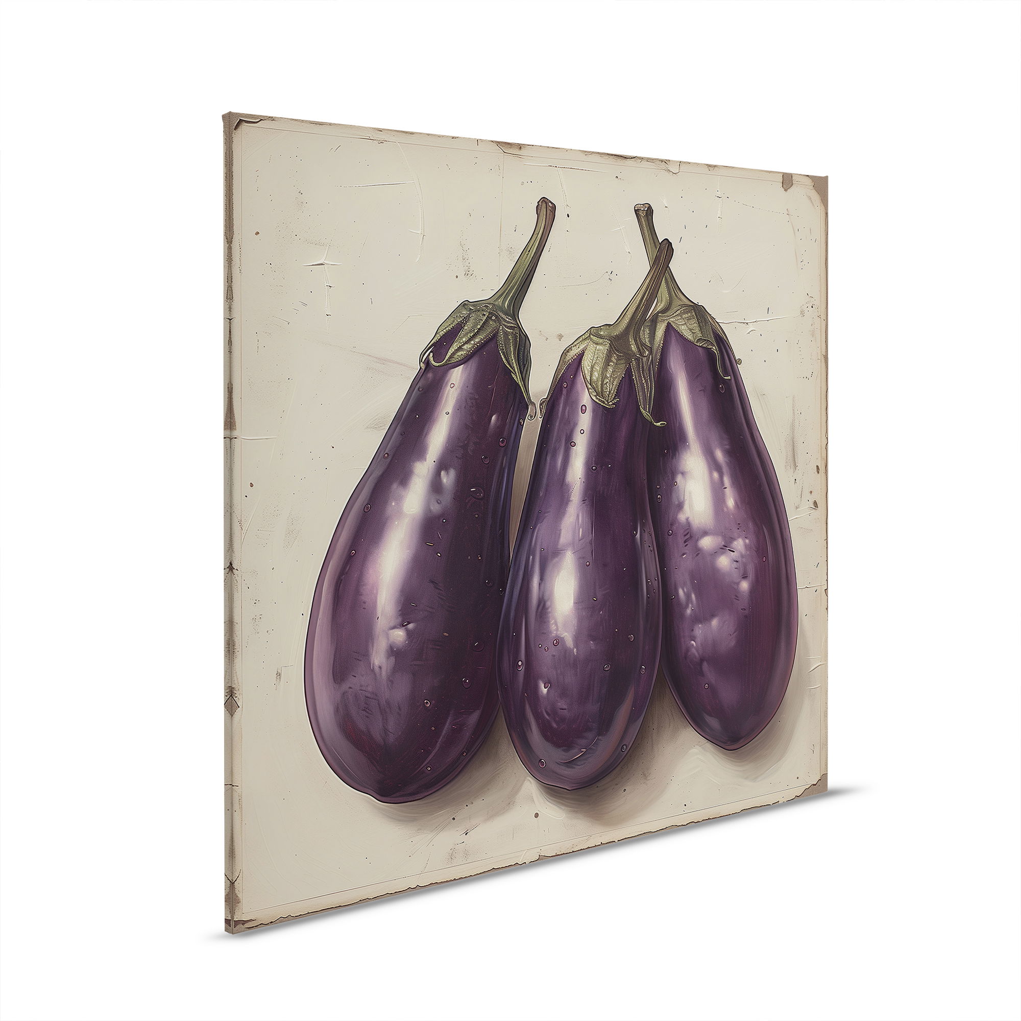         Aubergine Royal - Canvas schilderij met sterke paarse accenten - 30 x 30 cm - Crème, Beige
    