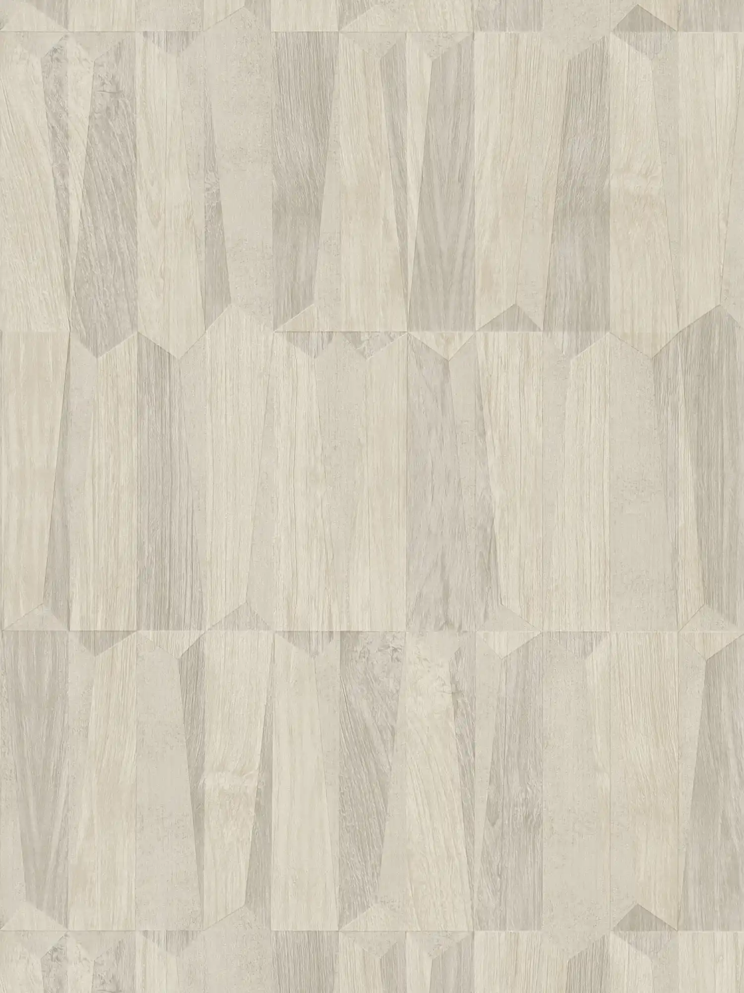         Wallpaper wood look facets in retro look - cream, grey
    
