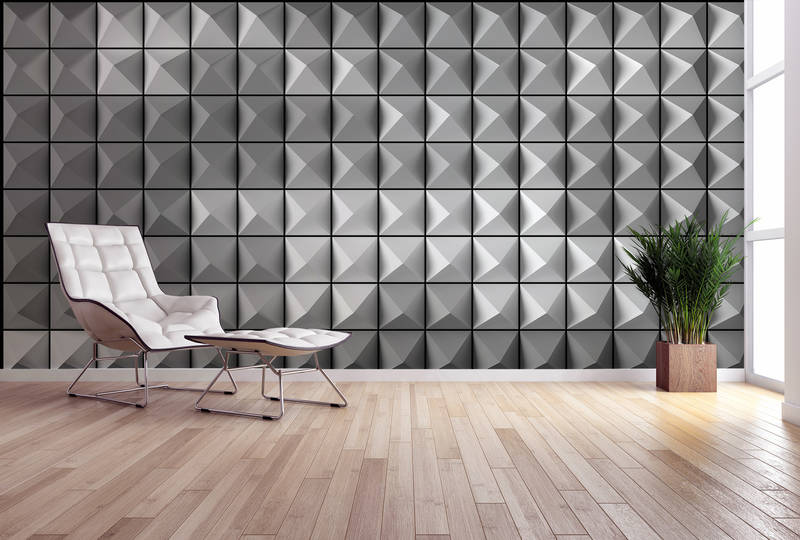 3D-wandpaneel, Geometrische Muster, Wandverkleidung, Dekorpanel, Holzfußboden