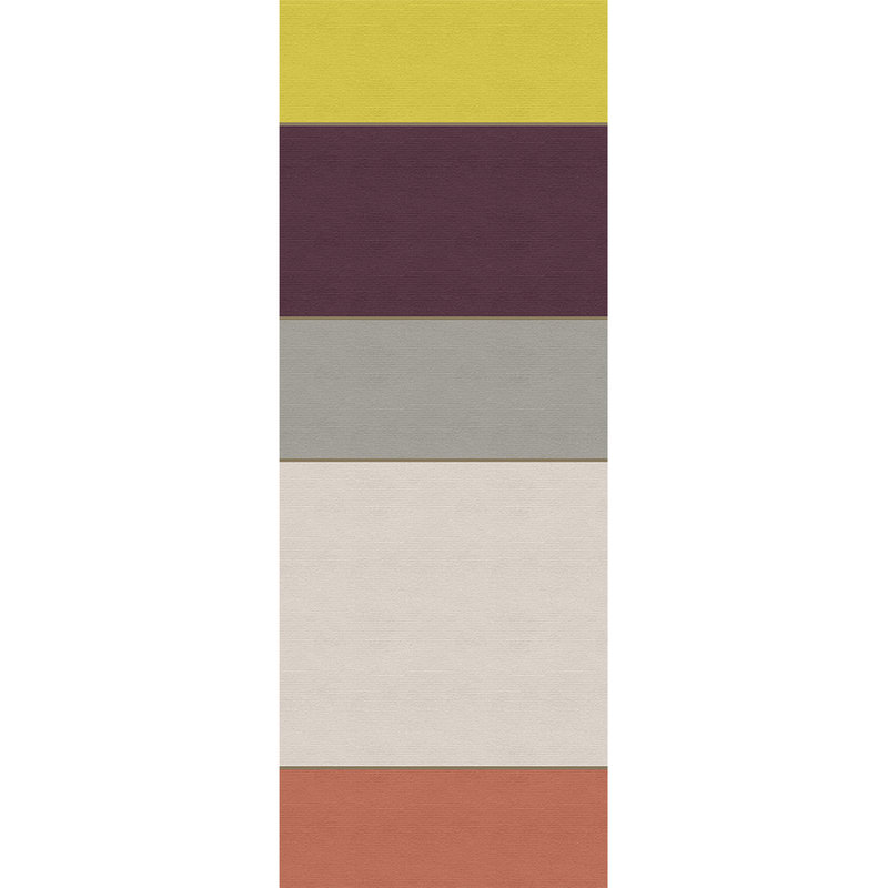        Geometry Panel 4 - Ribbed Texture, Photo Panel Cross Stripes in Retro Colours - Yellow, Grey | Premium Smooth Non-woven
    