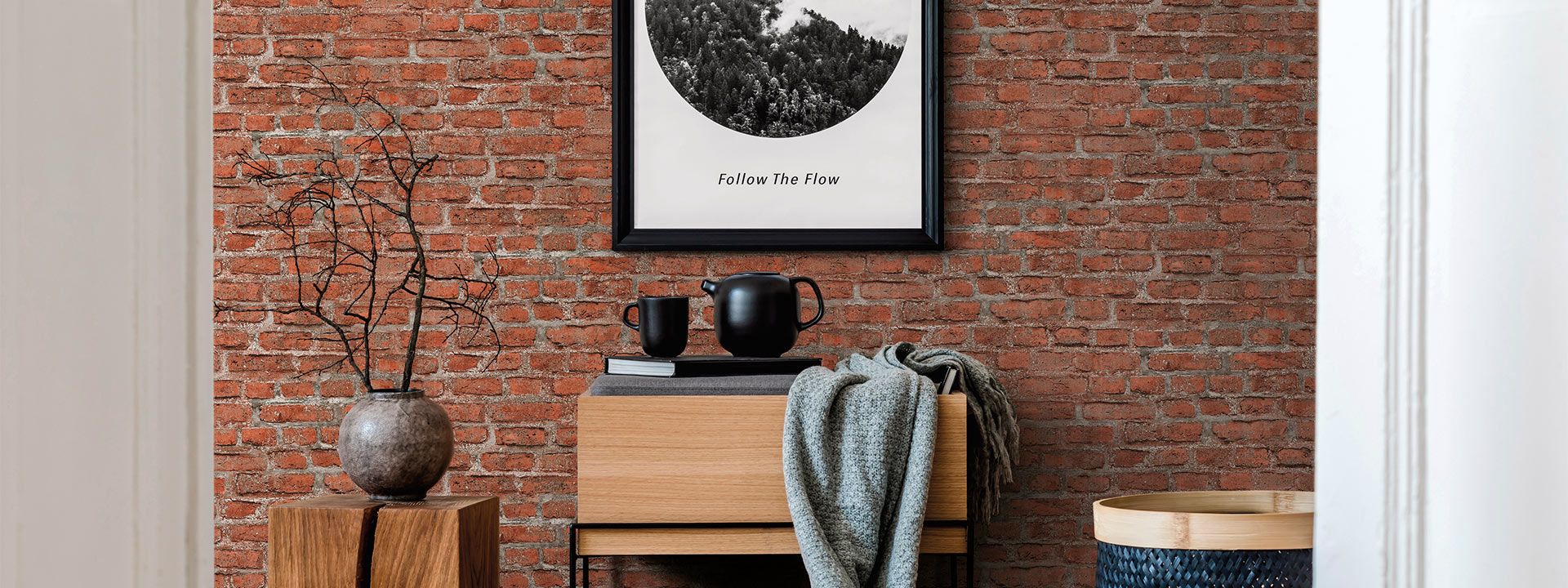 Steinoptiktapete rot