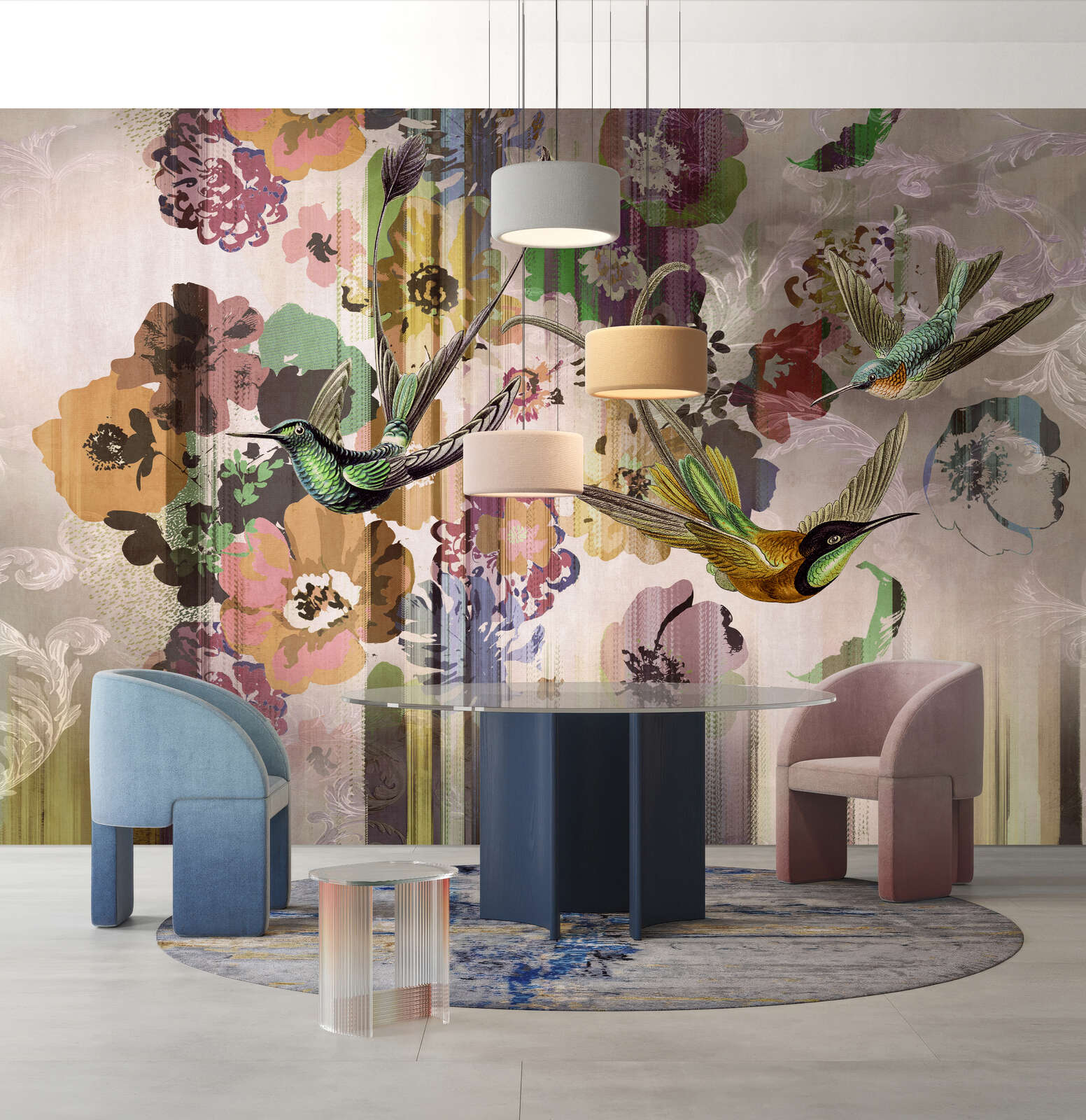 Kunst, Malerei, Lampe, Vogel, Drinnen