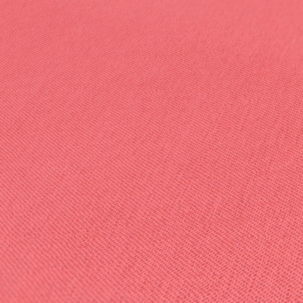             Tapete Lachsrot & Rosa mit Uni Leinenstruktur für Mädchenzimmer
        