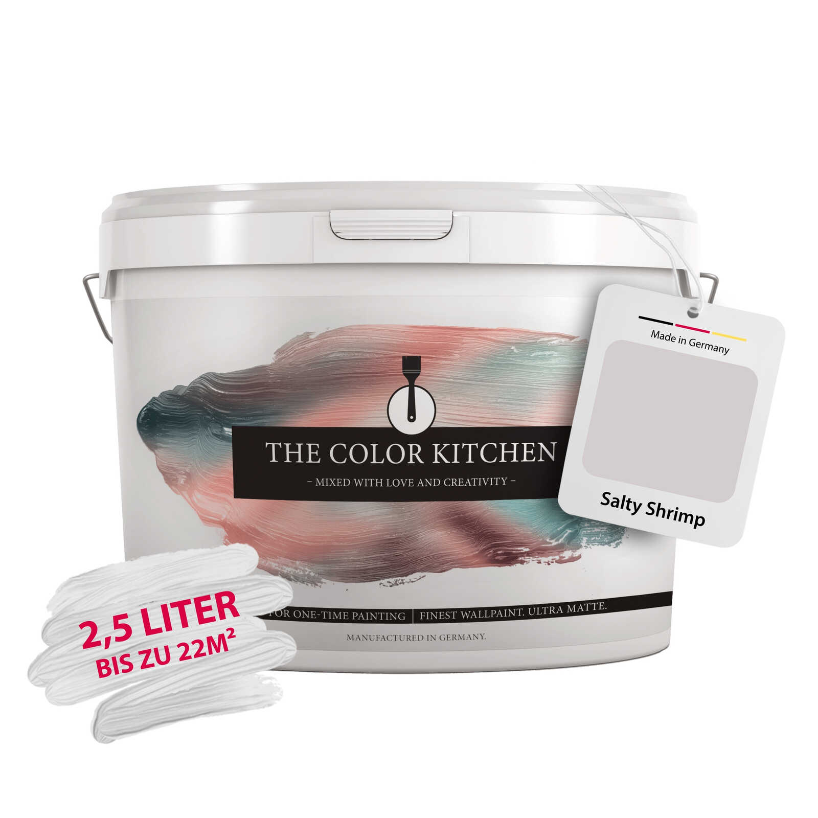 Eimer Farbe, Wandfarbe, Salty Shrimp, 2,5 Liter, ultra matte