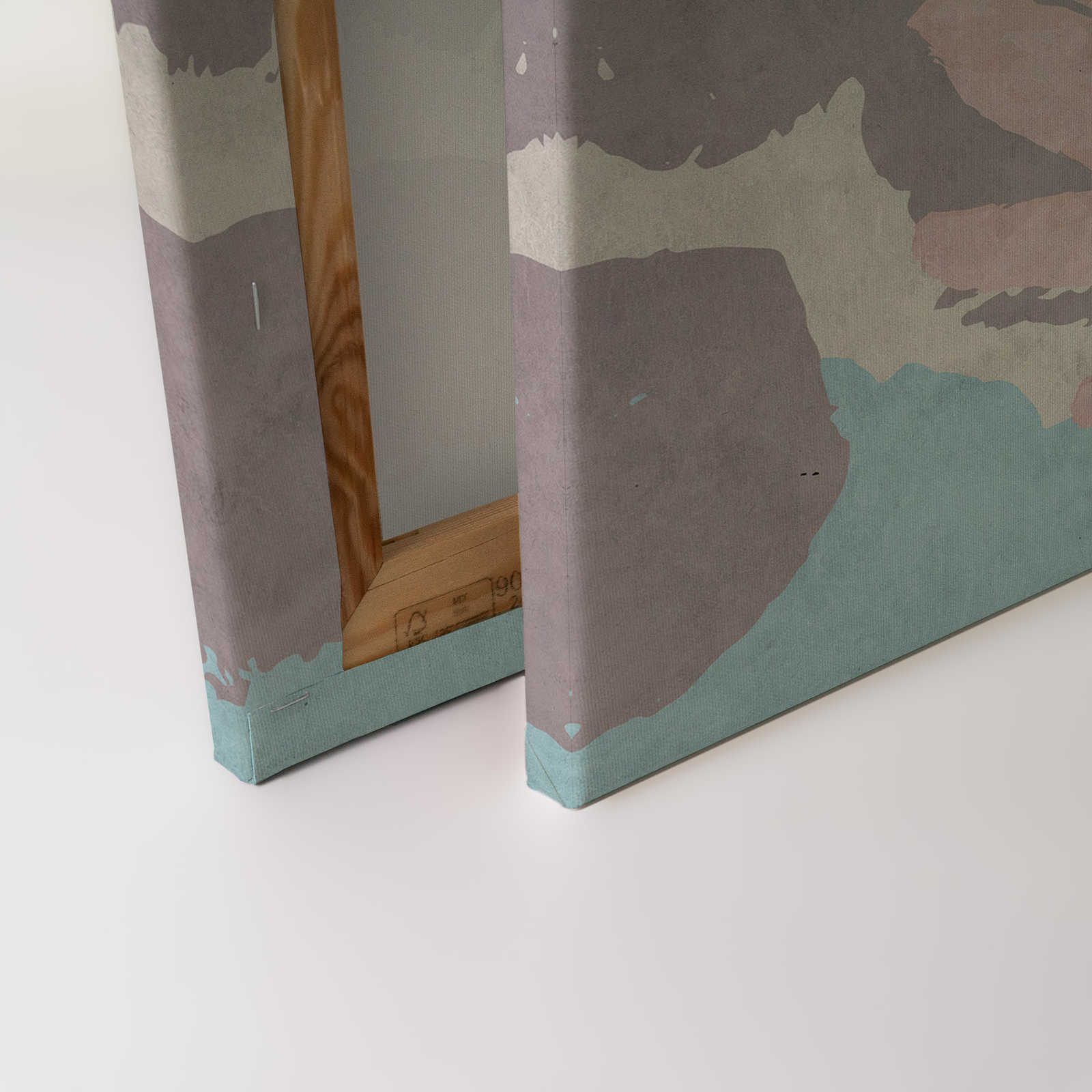             Floral Collage 2 - modernes Leinwandbild abstrakte Kunst in Löschpapier Struktur – 0,90 m x 0,60 m
        