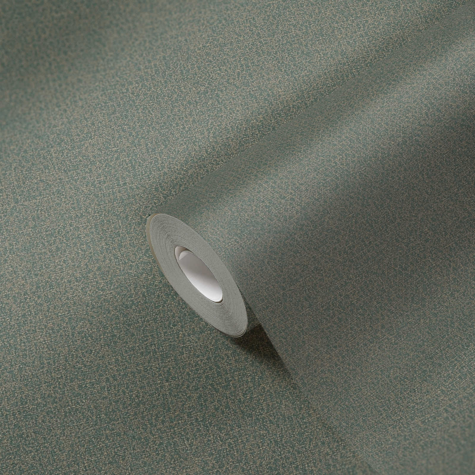             Glänzende Vliestapete mit feinem Tupfmuster PVC-frei – Grün, Gold
        