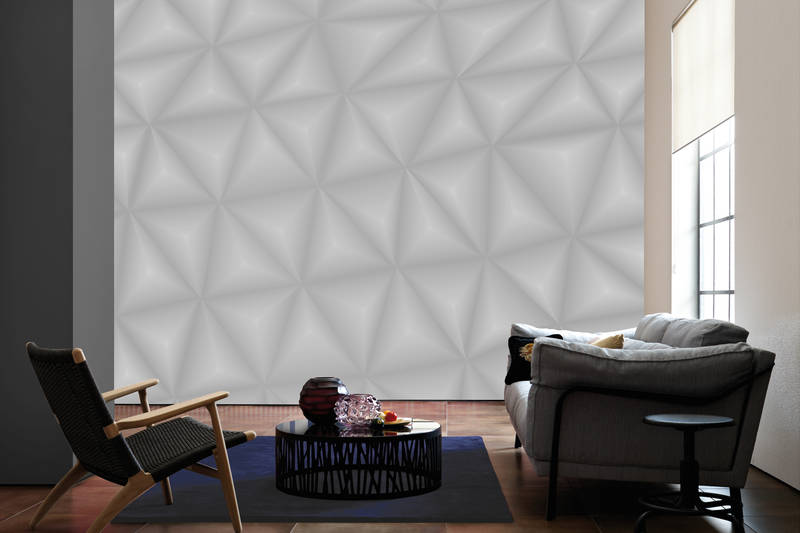 geometrische Wand, 3D-Wandpaneel, Wohnzimmer, Sofa, Couchtisch