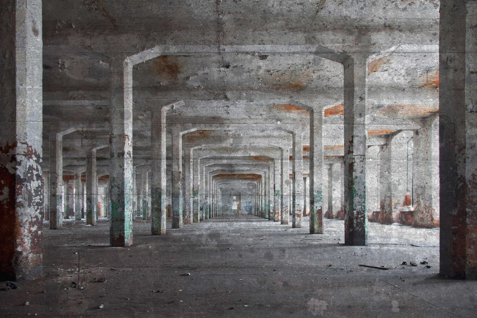             Leinwand mit altem Gebäude aus Beton mit 3D-Optik – 0,90 m x 0,60 m
        