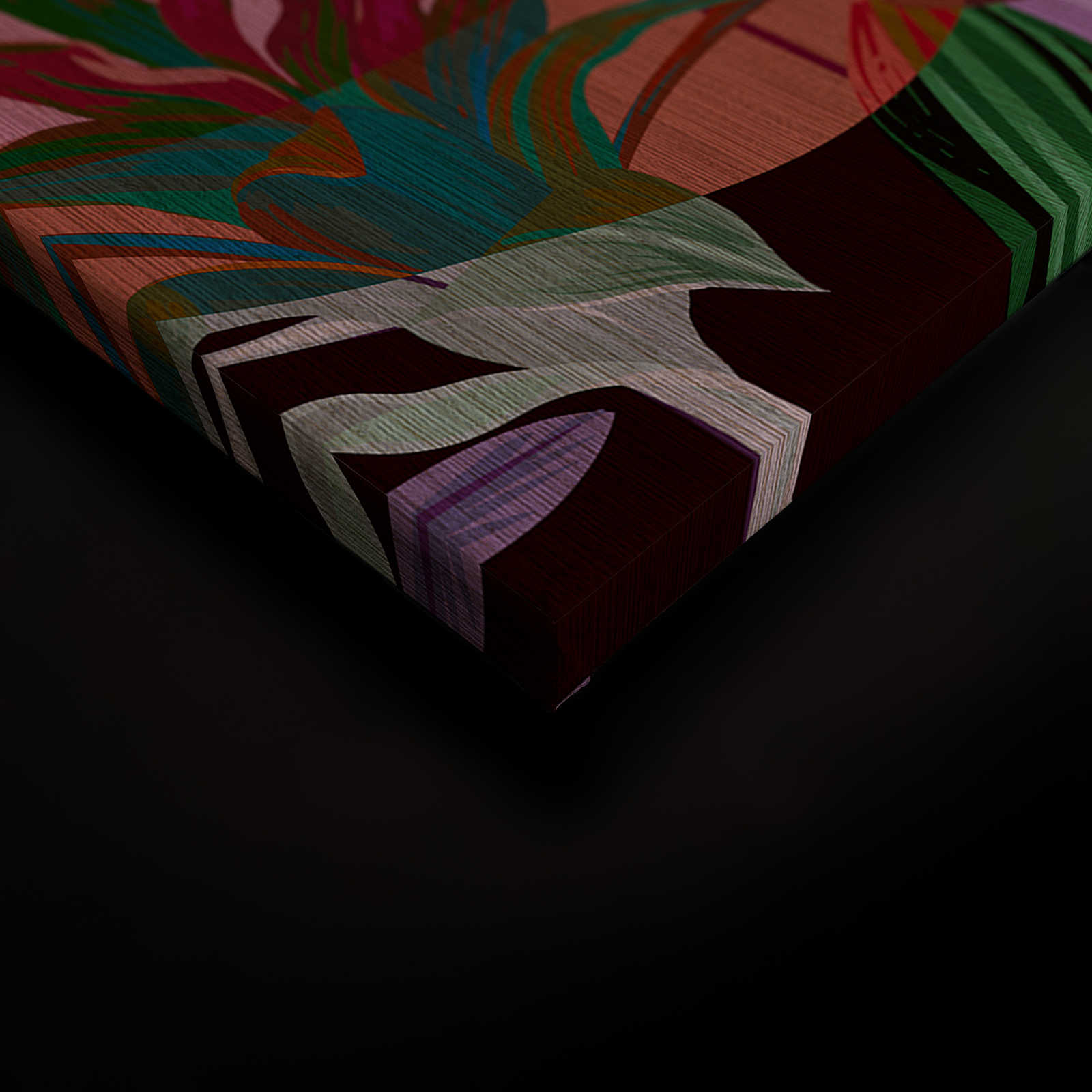             Palmyra 1 - Dschungel Leinwandbild bunte & abstrakte Blätter – 0,90 m x 0,60 m
        