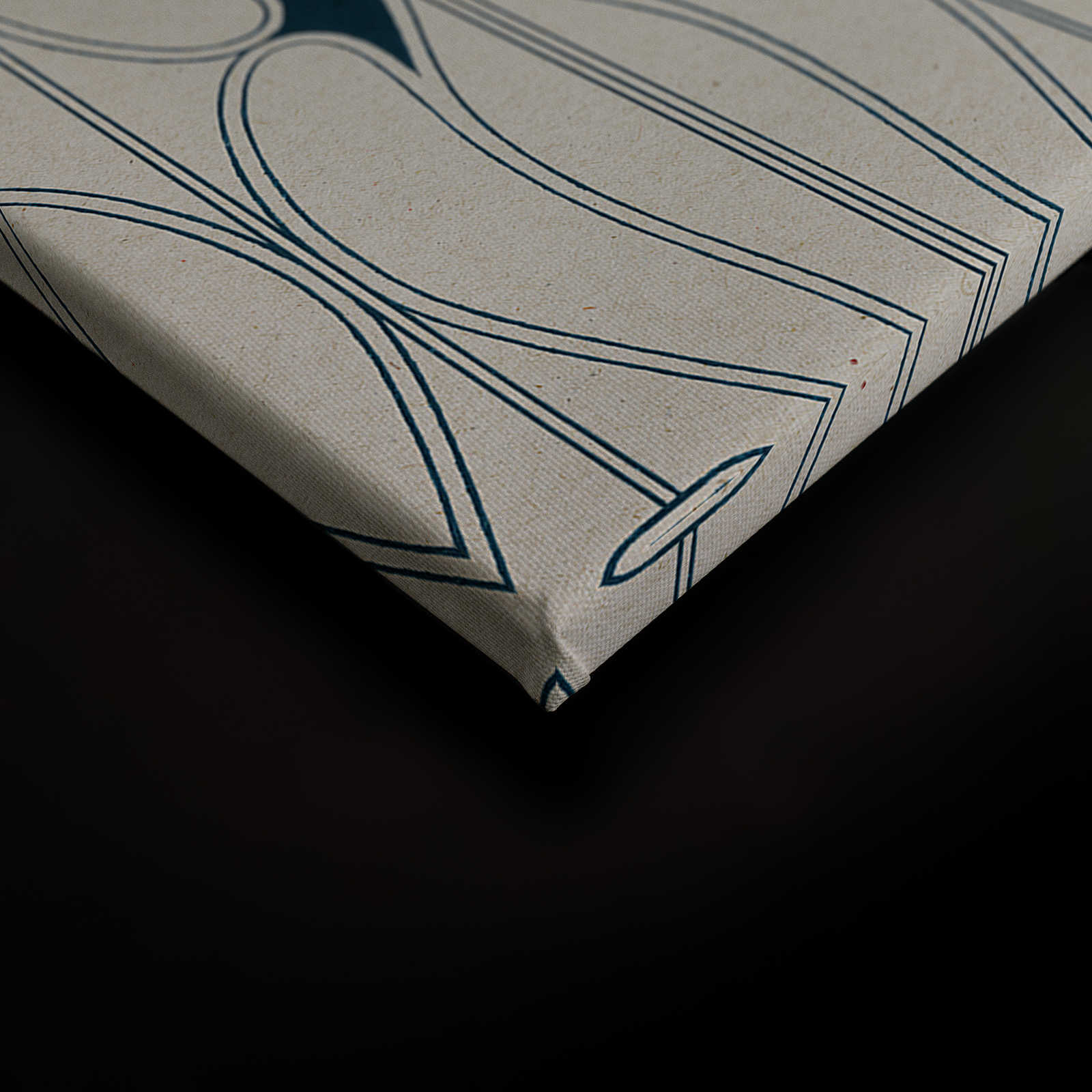             Astoria 1 - Leinwandbild Art Nouveau Muster Grau & Schwarzblau – 0,90 m x 0,60 m
        