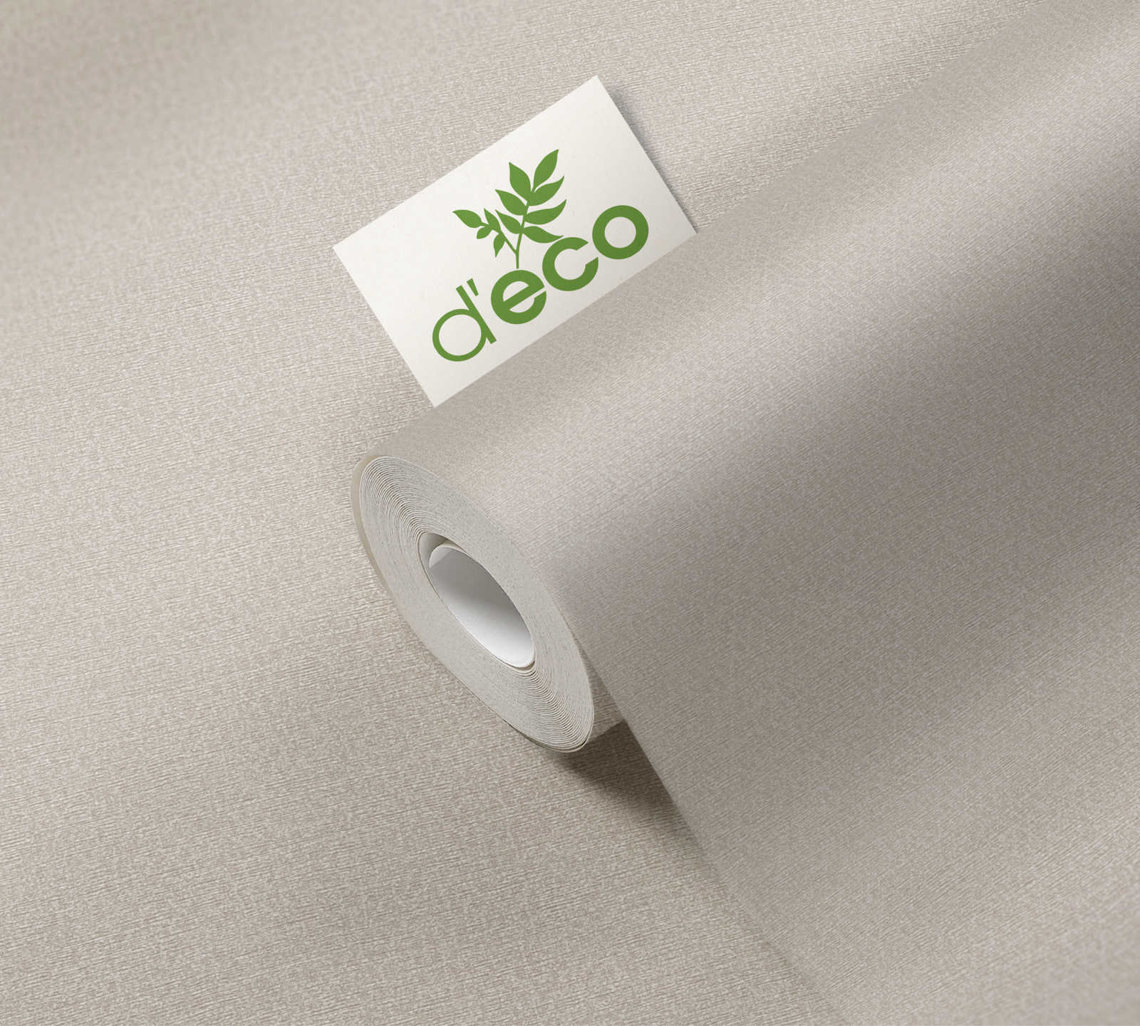             Vliestapete mit Tupfmuster & Glanzeffekt PVC-frei – Beige, Grau
        