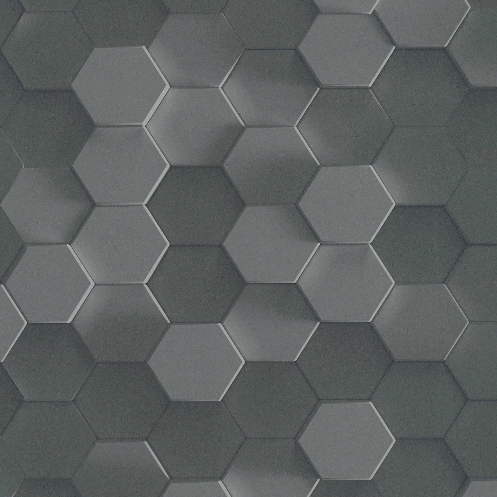         Zelfklevend paneel zeshoek in 3D-look - Modern honingraatontwerp voor trendy kameraccenten - Grijs
    