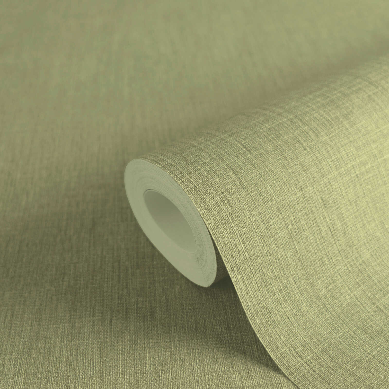 Leicht strukturierte Vliestapete in Textiloptik – Grün