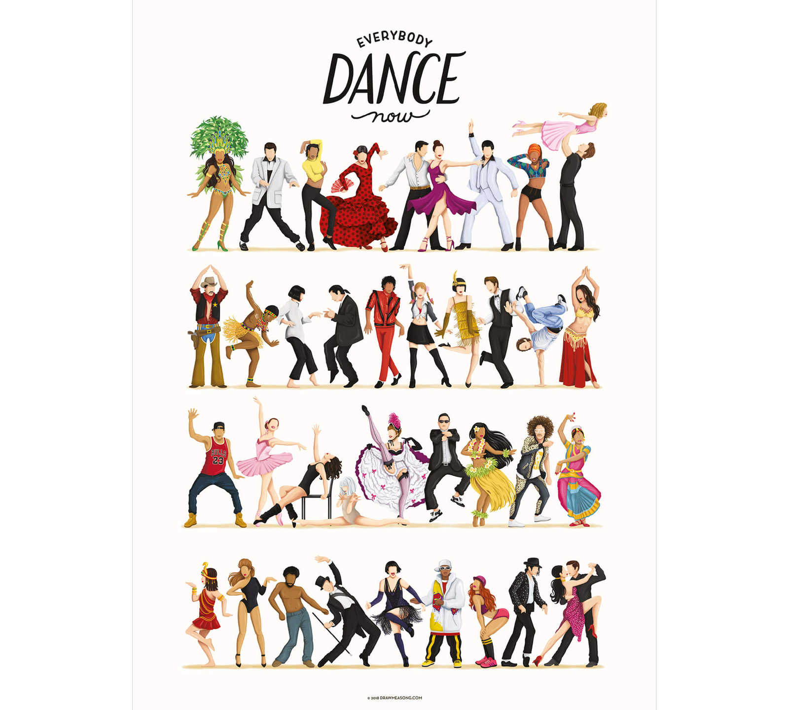         Photo wallpaper dancing people sketched
    