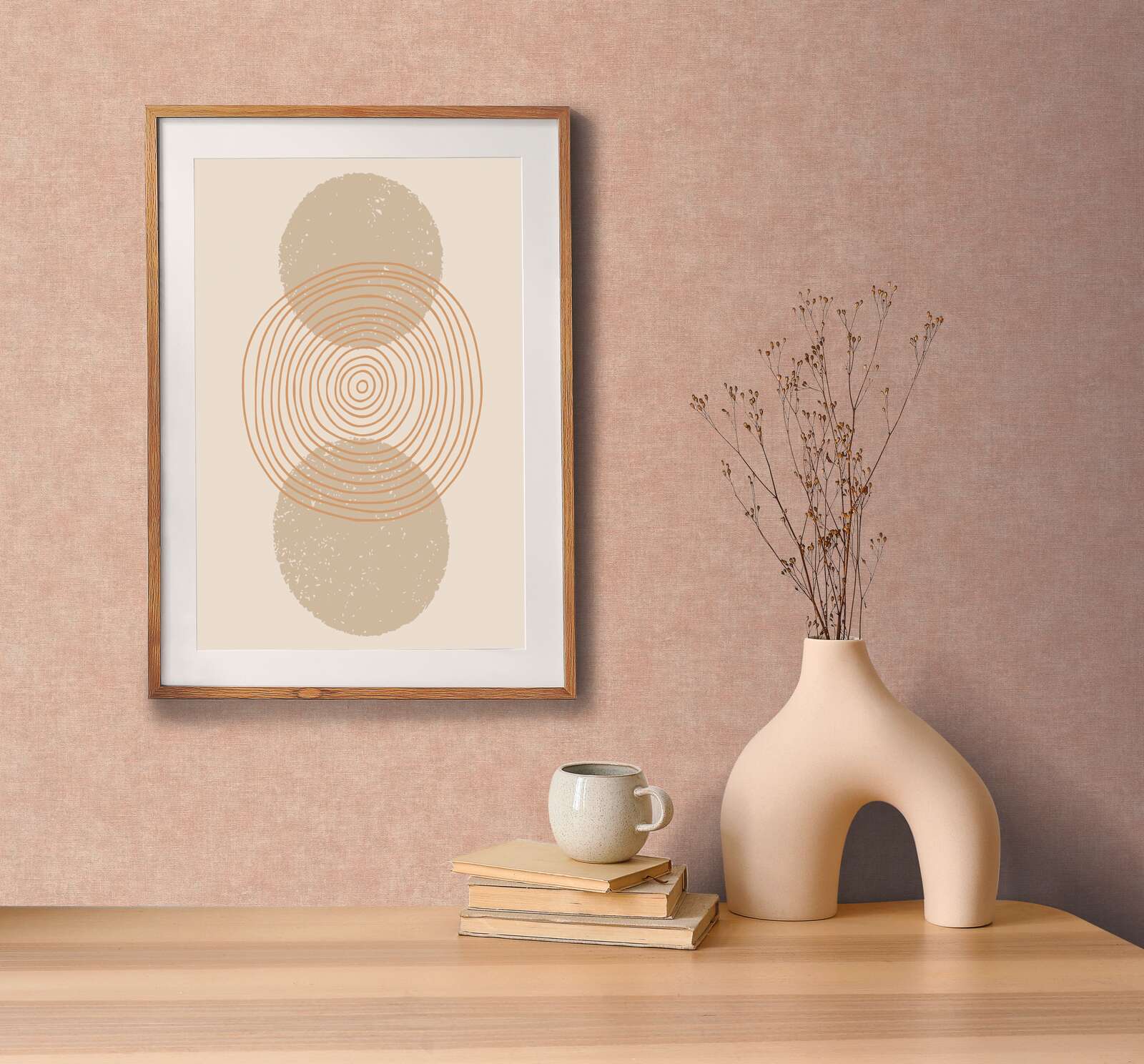poster, abstract-art, geometrisch, beige, wanddekoration