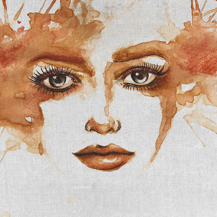 watercolor, portrait, face, eyes, lips