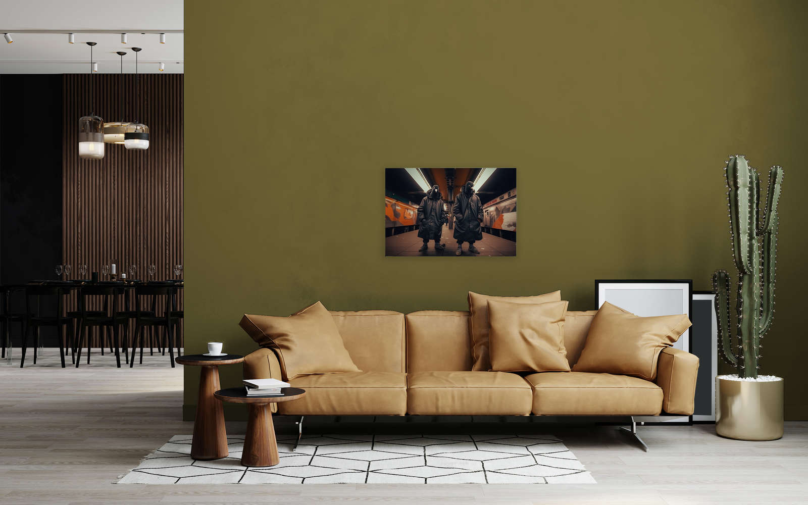 KI-Leinwandbild »dark dove« – 90 cm x 60 cm