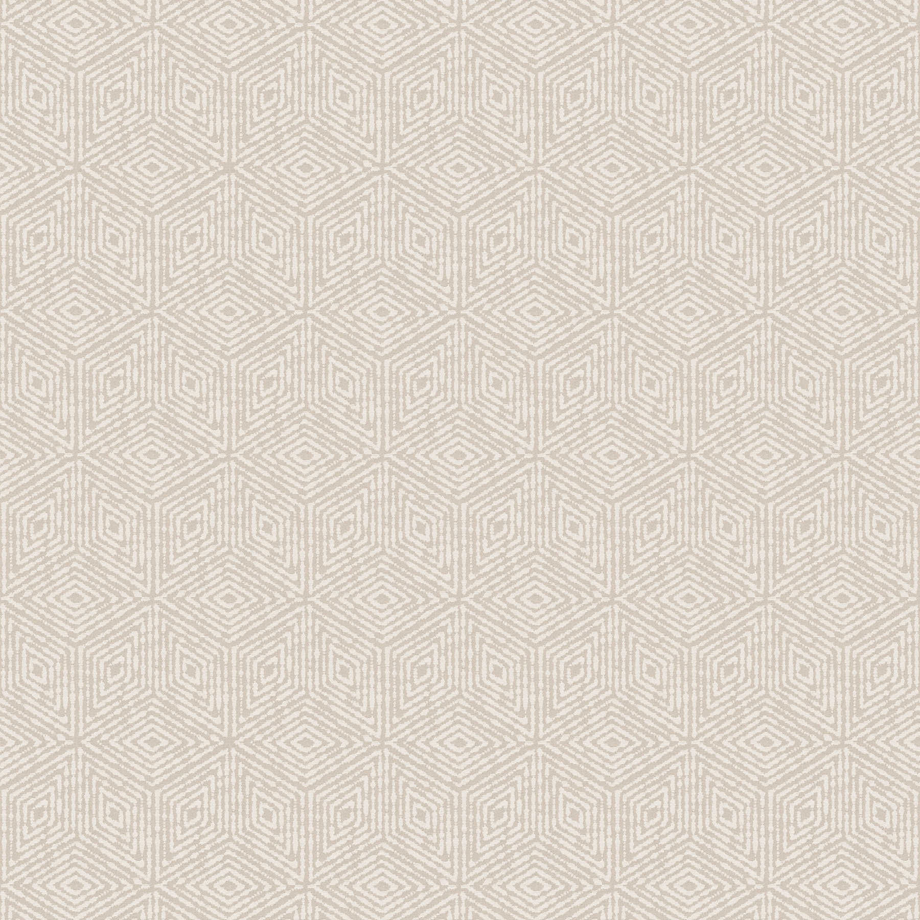         papier peint en papier à motifs géométriques losanges & hexagonaux - beige, blanc
    