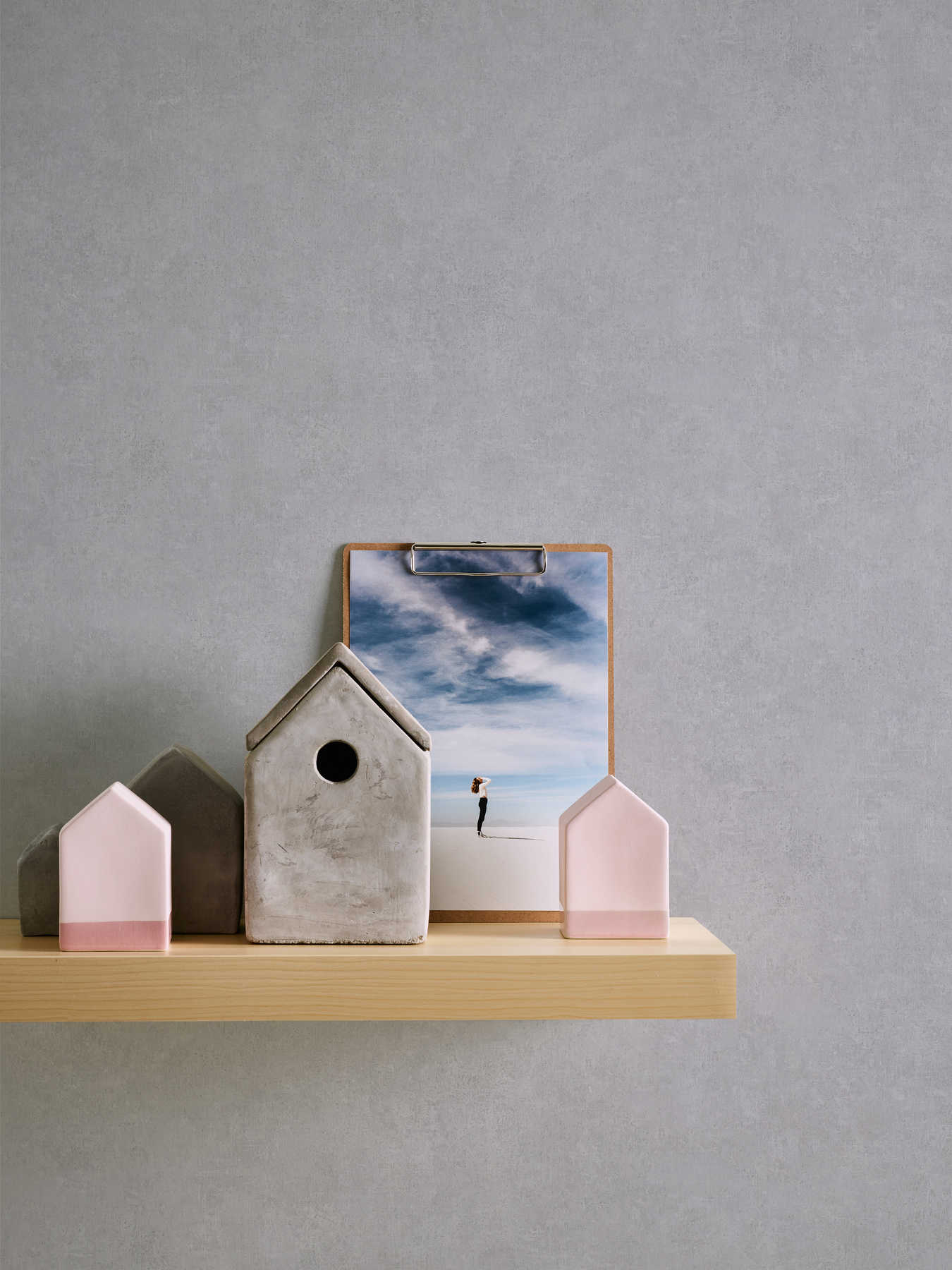             Unitapete mit Ton-in-Ton Muster im Used-Look – Grau
        