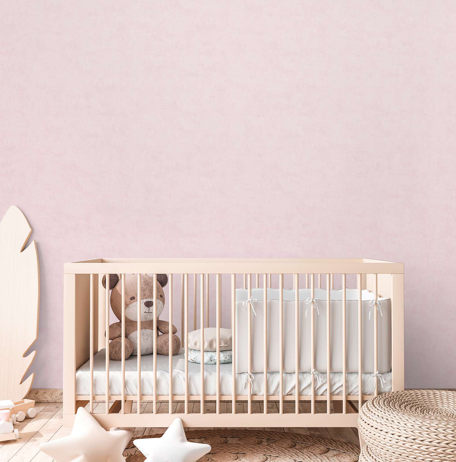             Uni Kinderzimmer Vliestapete - Sanft und schlicht als ideale Ergänzung zu unseren Motivtapeten – Rosa
        