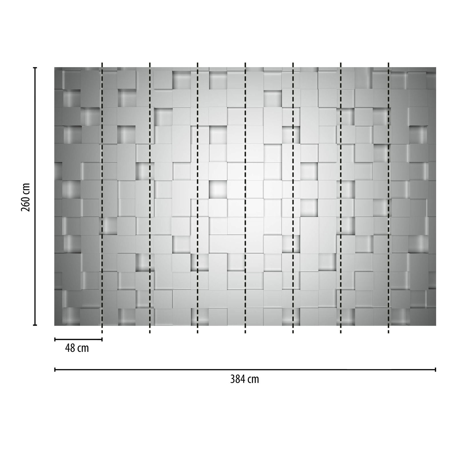             3D Fototapete mit Grafikdesign & Cube Muster – Weiß
        