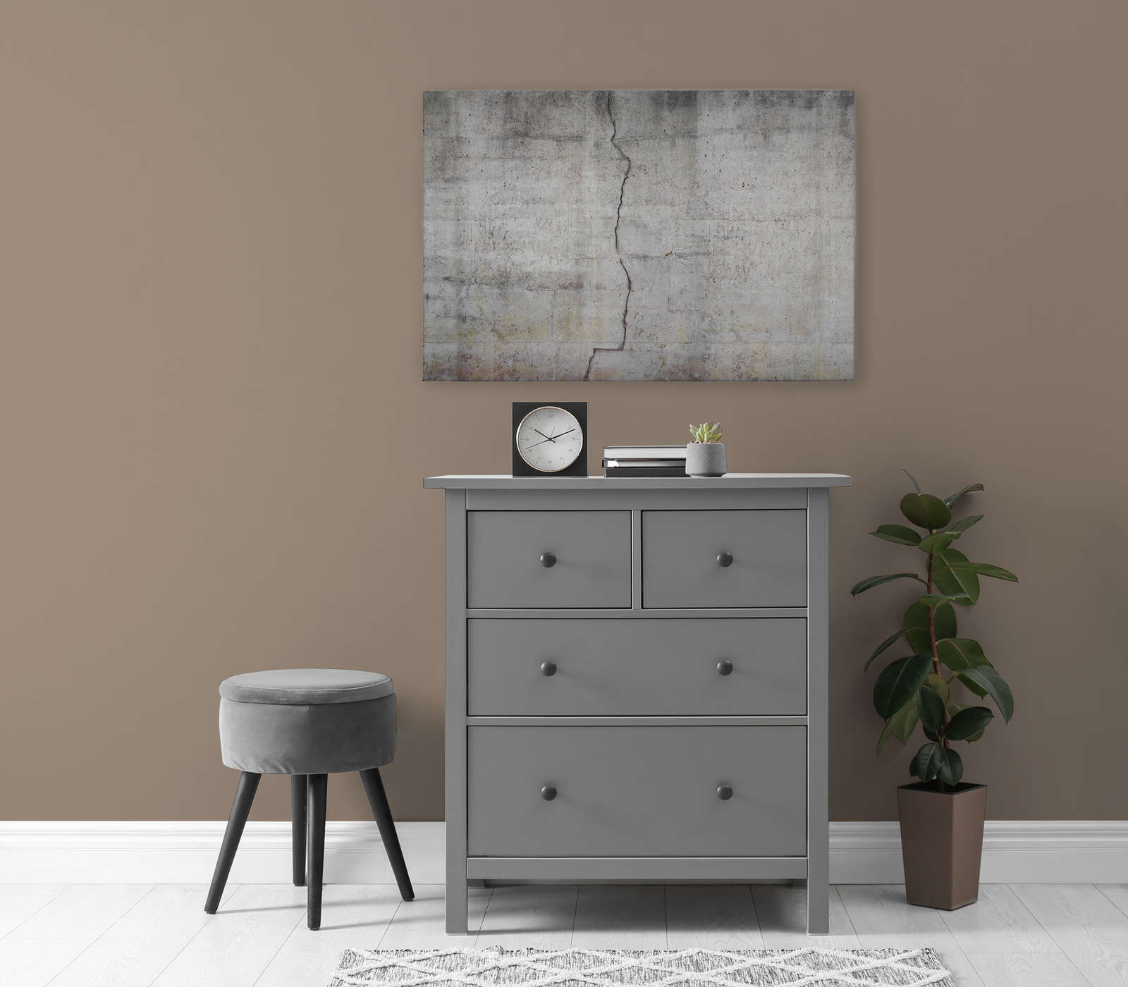             Leinwandbild Betonwand Optik mit Riss – 0,90 m x 0,60 m
        