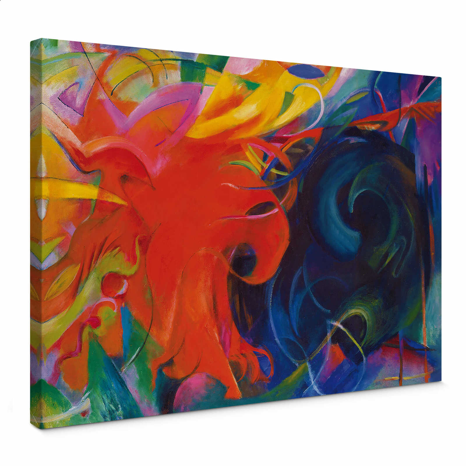         Canvas schilderij "Vechtende figuren" van Franz Marc - 0.70 m x 0.50 m
    