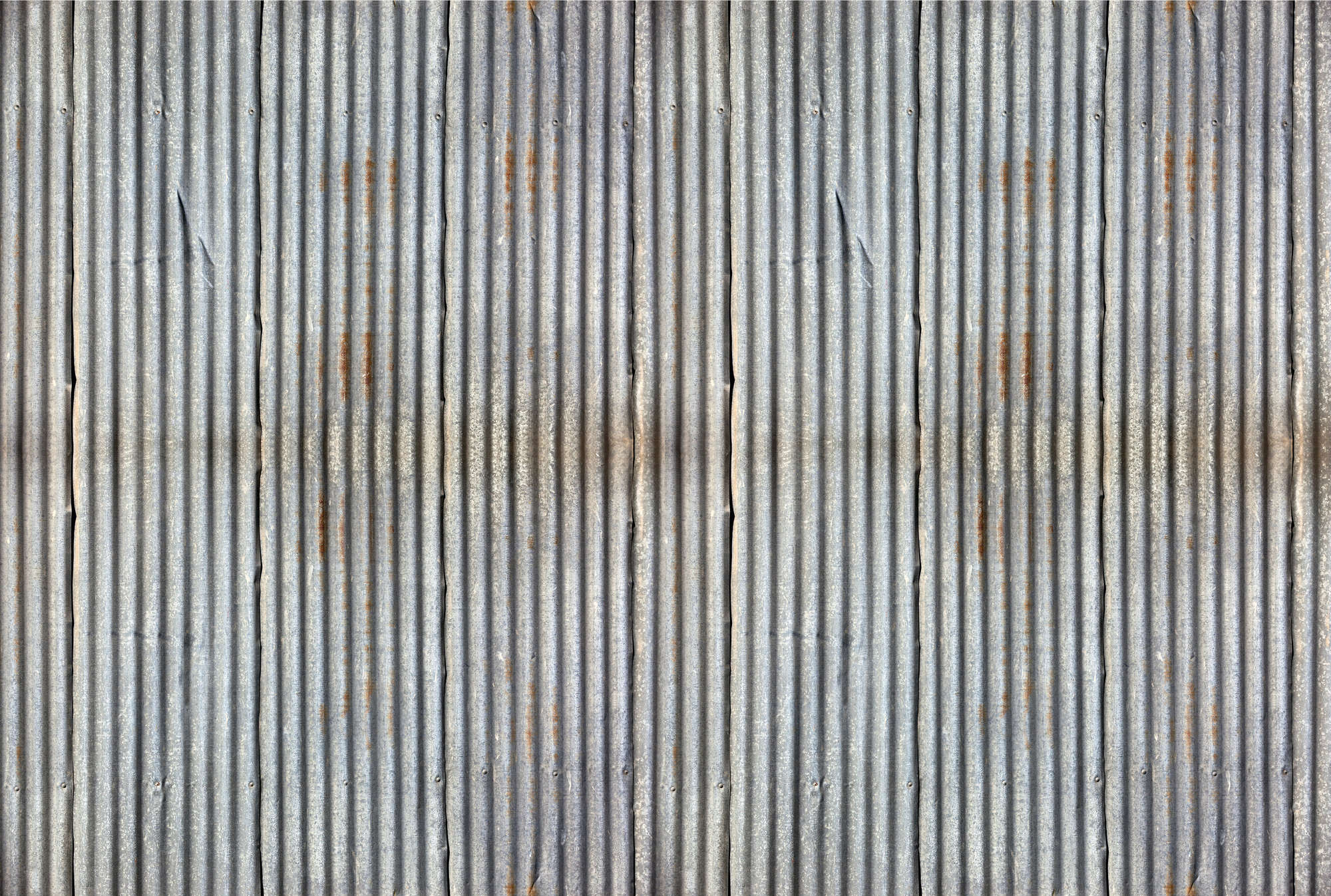             Wellblech – Fototapete 3D im rustikalen Industrial Stil
        
