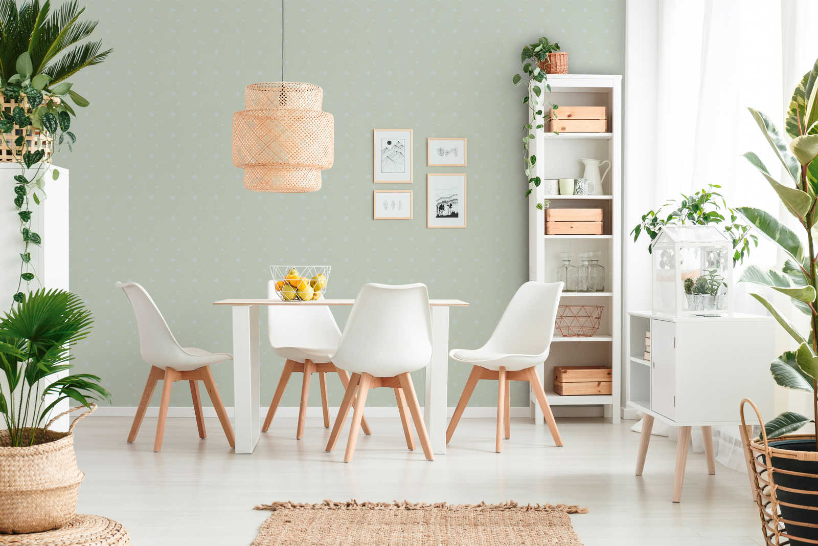             Tapete mit Metallic-Akzent & Strukturmuster – Grün
        