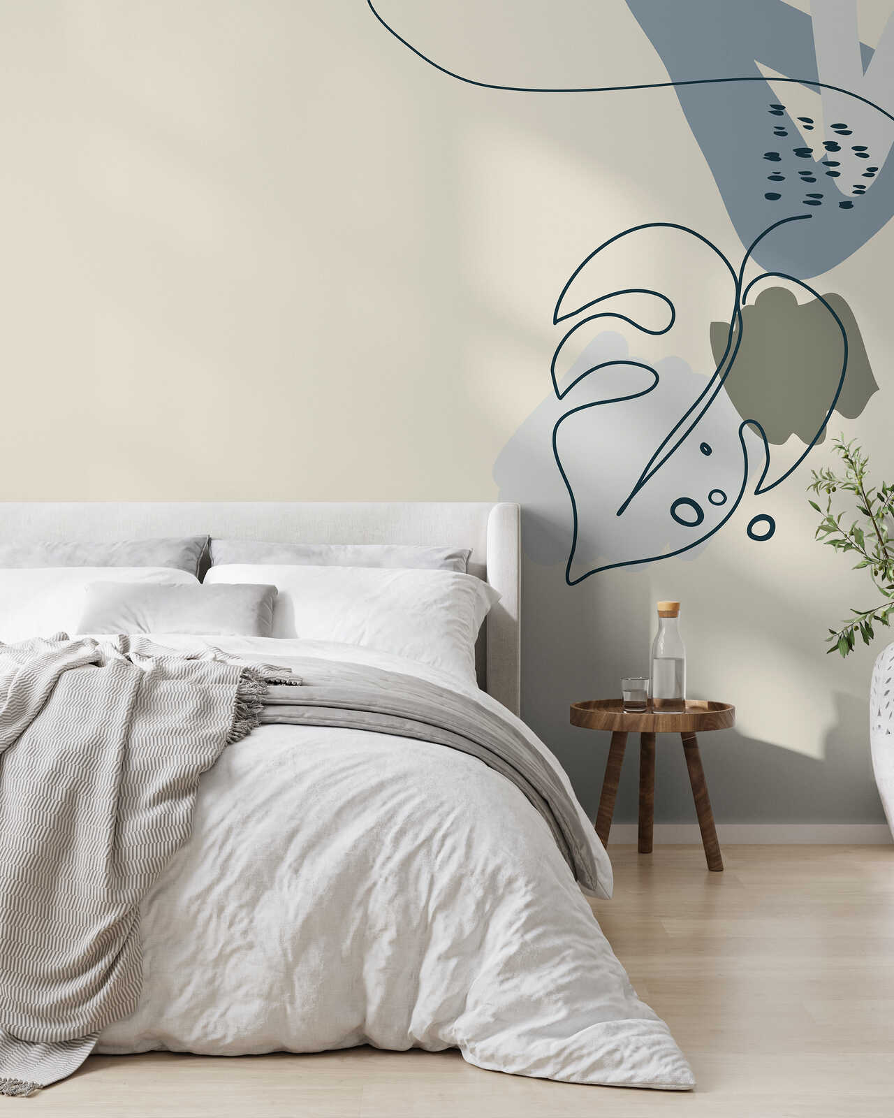 bett, bettwäsche, leinen, bedroom, wandkunst