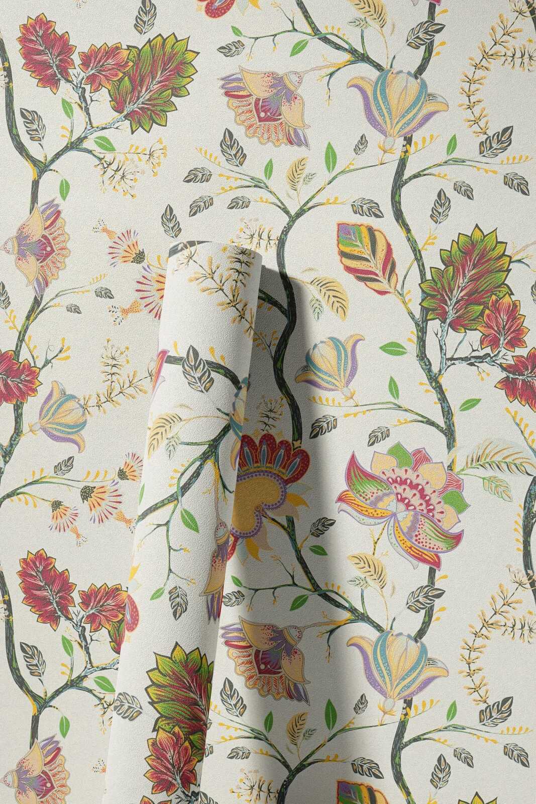 Stoff, Textil, Blumenmuster, Stoffrolle, Farbakzente