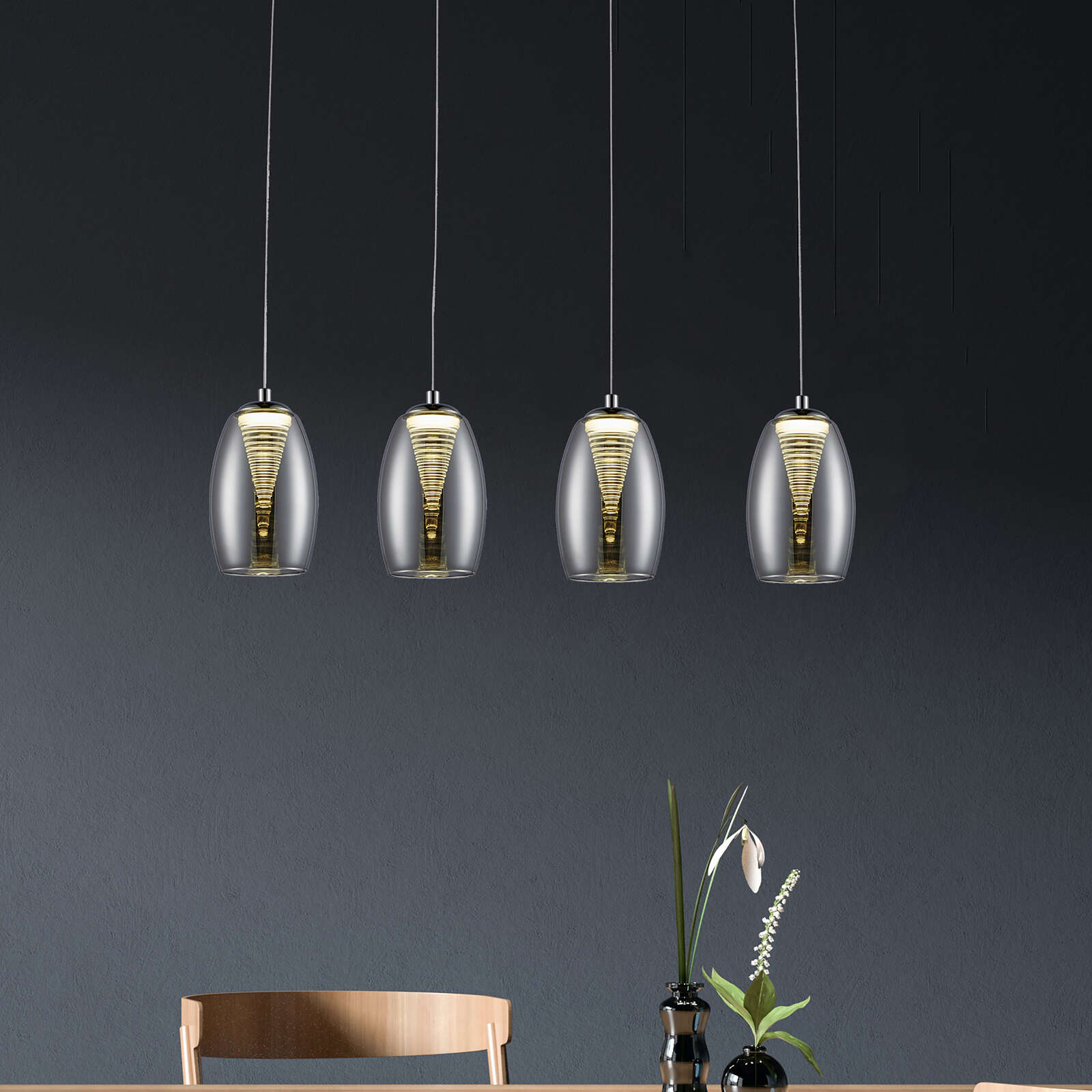 Pendelleuchte aus Glas - Linn 2 – Grau
