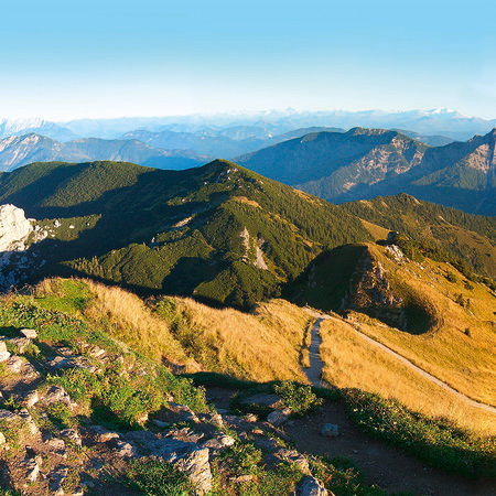 Bergpfad, Landschaft, Gras, Felsen, Bergkette
