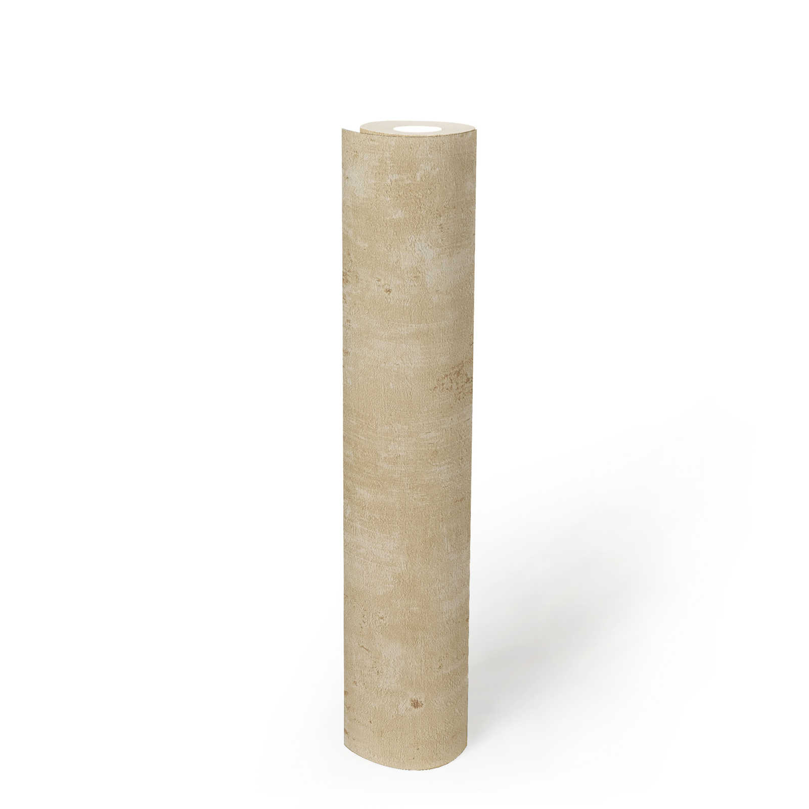 Vliestapete im Used Look mit metallischen Akzenten – Beige, Gold